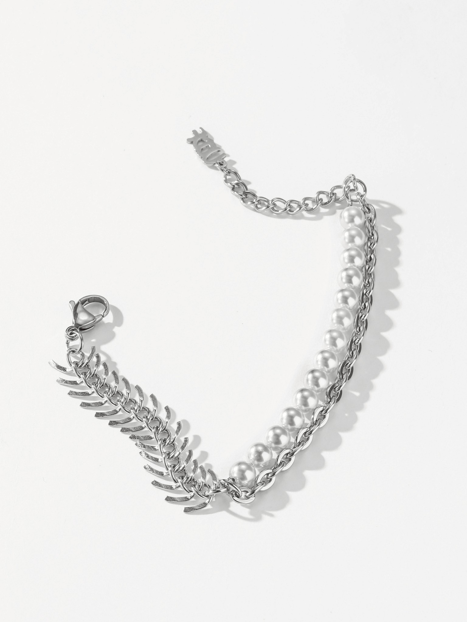 UCDF 魚骨 珍珠 雙層 拼接 手鏈 UCB015