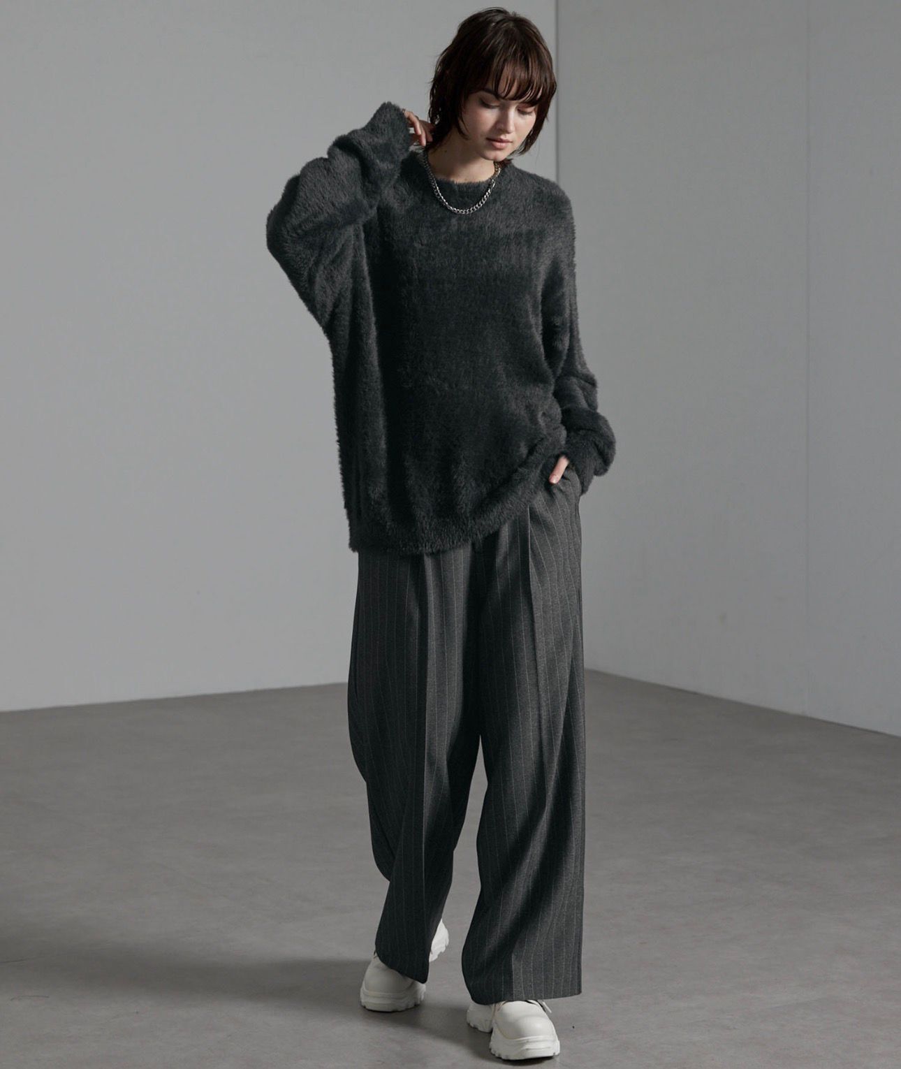 【預購】JN012112 CIYOT 軟糯長毛絨寬鬆針織上衣