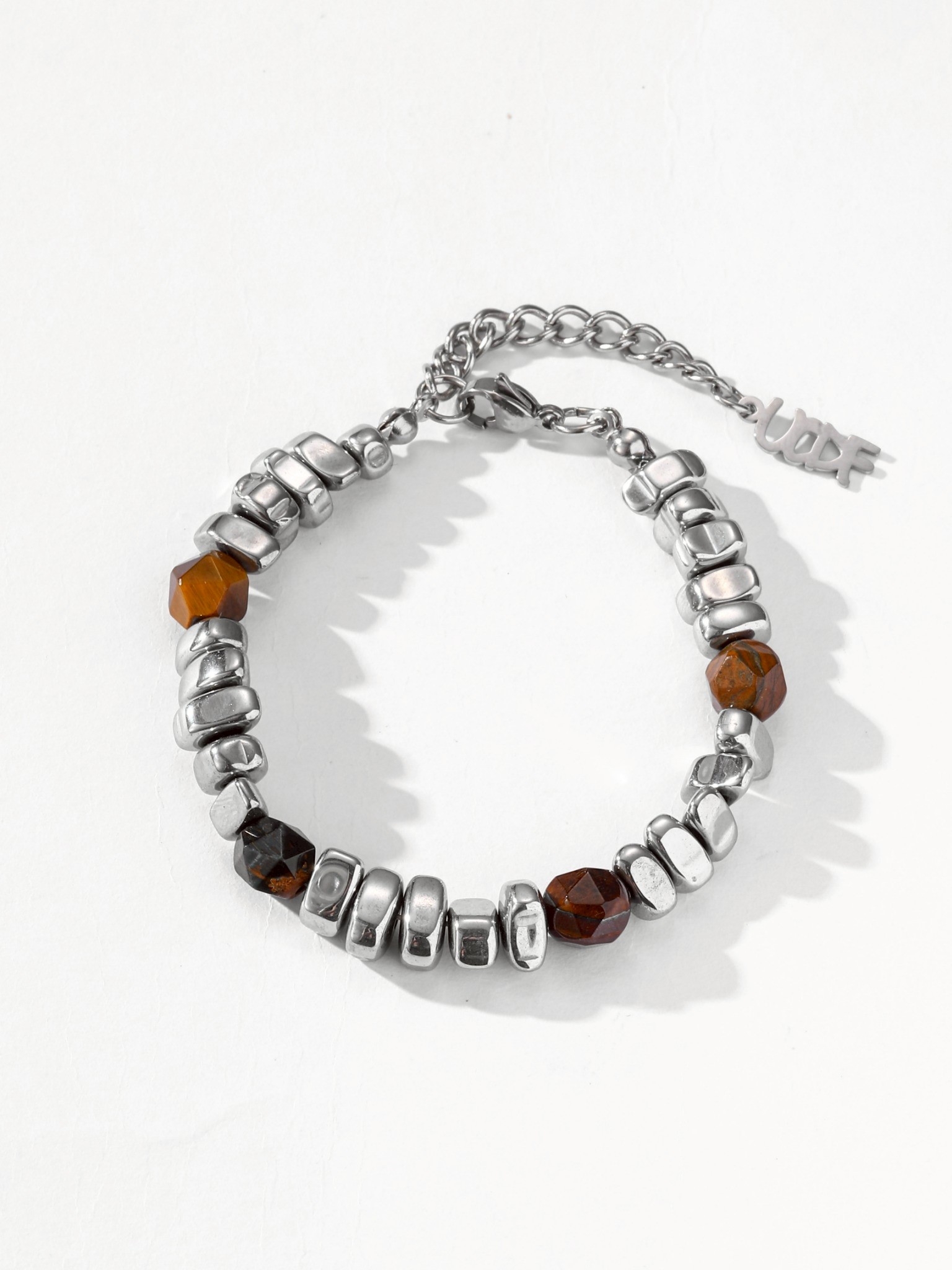 UCDF 不規則碎石 拼接 虎眼石 手鏈 UCB013