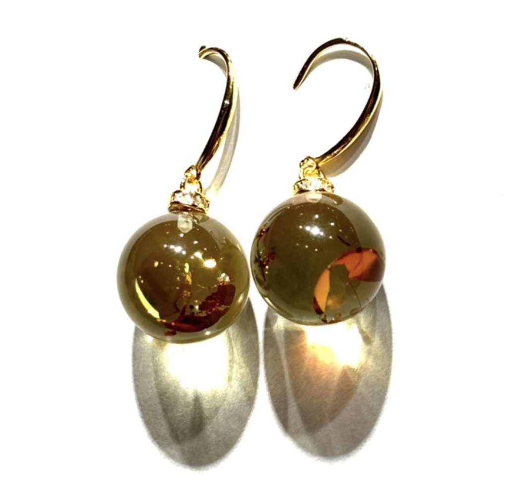 0121GZ082-26琥珀-13M+花珀耳鈎 (A82)