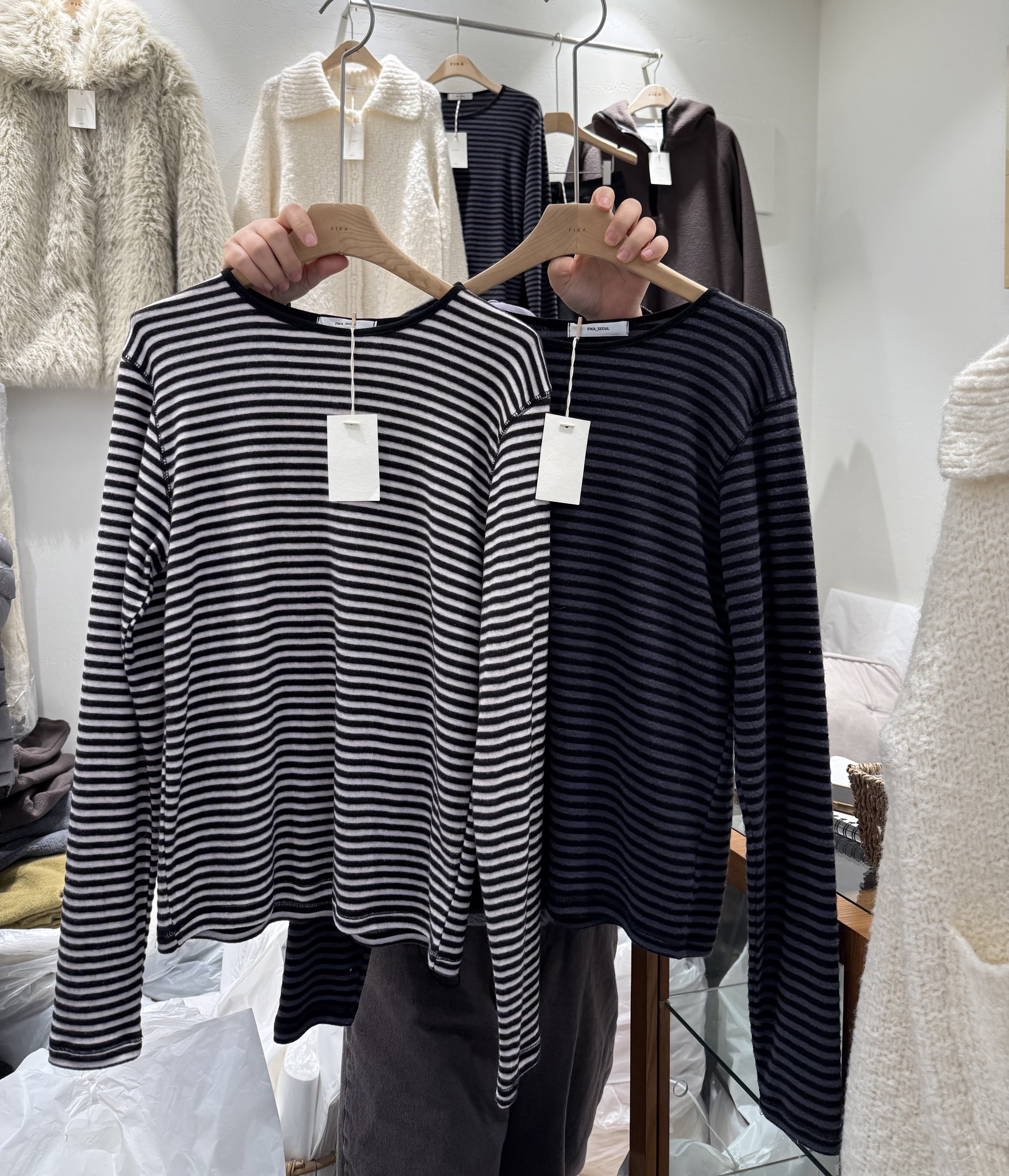 Cotton mix stripe Tee