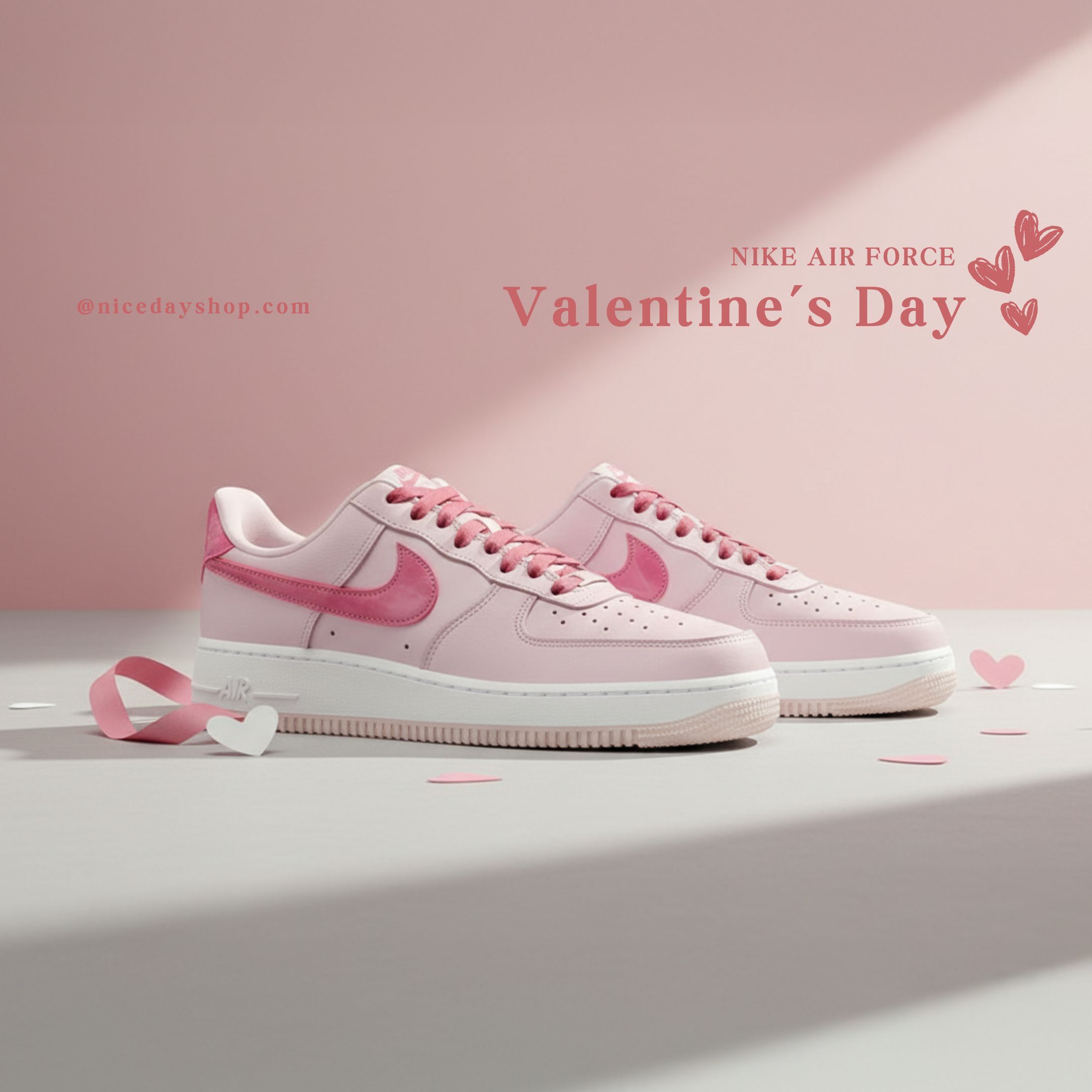 NICEDAY 現貨 Nike Air Force 1 情人節 2026 粉色 愛心 白 粉紅 女鞋 IO8755-600