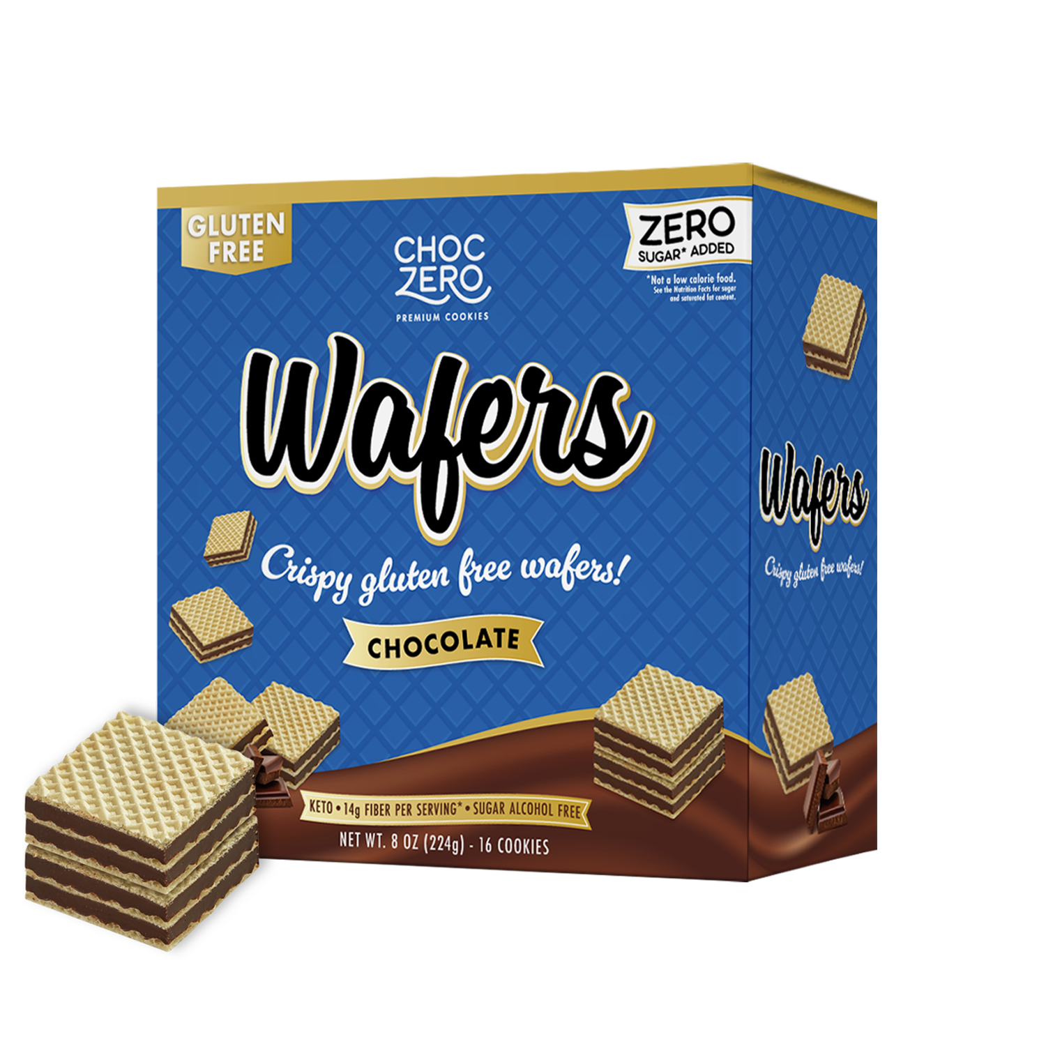 Choczero 無麩質黑朱古力夾心威化餅 #無添加糖 224g -16塊威化餅