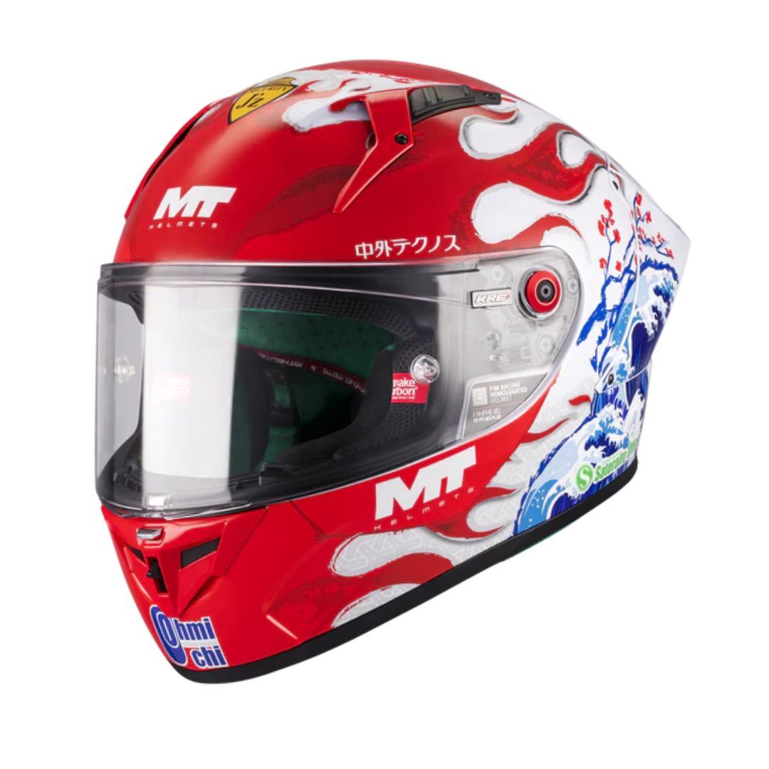MT Helmets KRE+ S YAMANAKA 2026 A5 GLOSS 亮面 *符合賽車批准的最高標準 FIM 認証* 全碳纖維頭盔