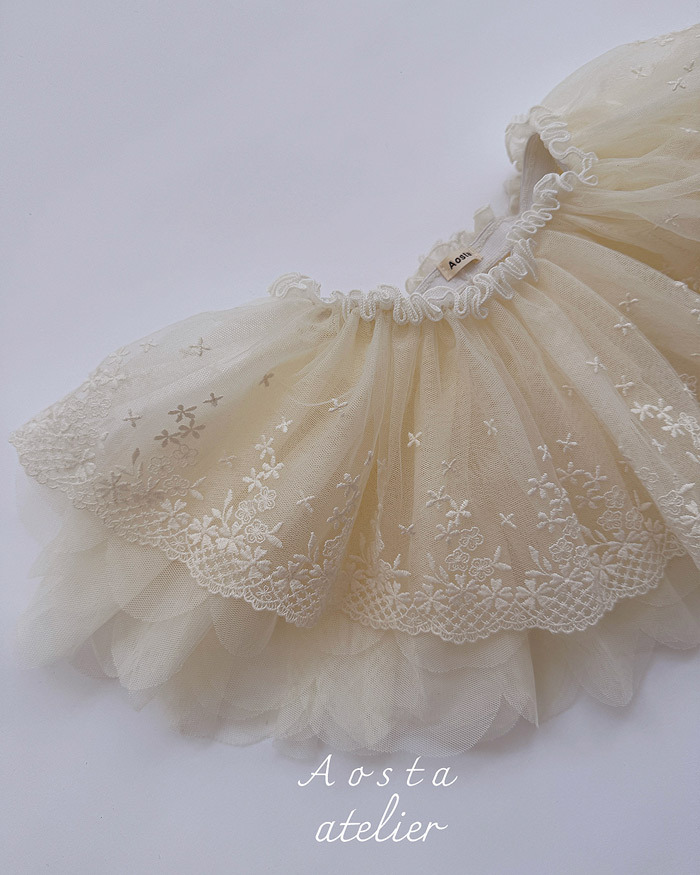 正韓春aosta 蕾絲蛋糕疊穿裙