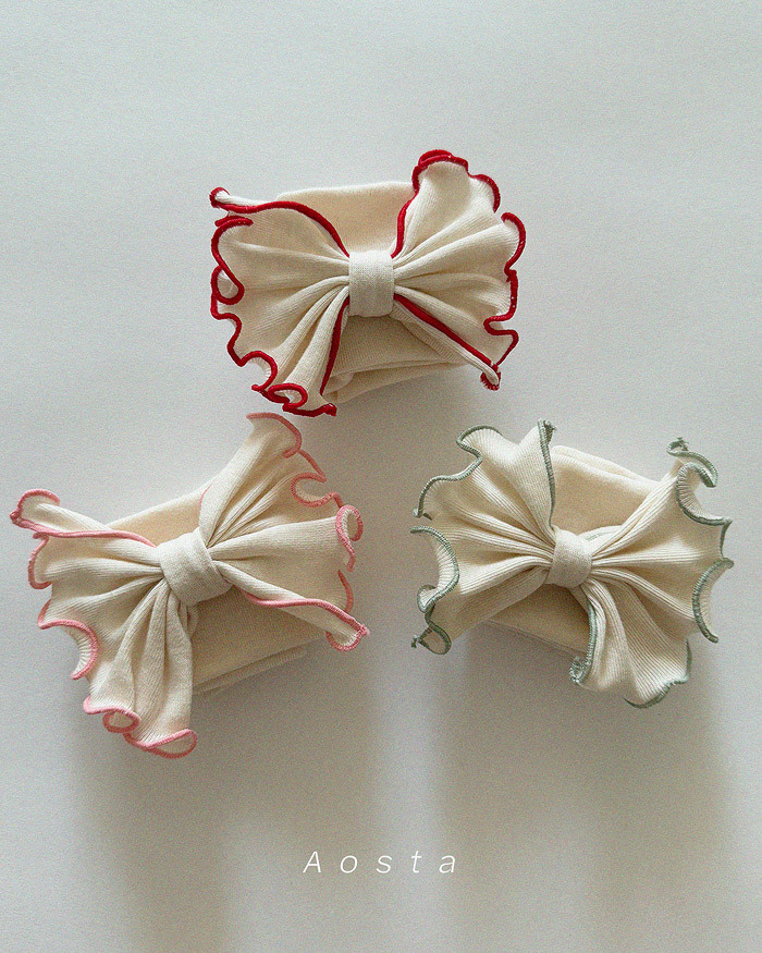 正韓春aosta 捲邊蝴蝶結髮帶