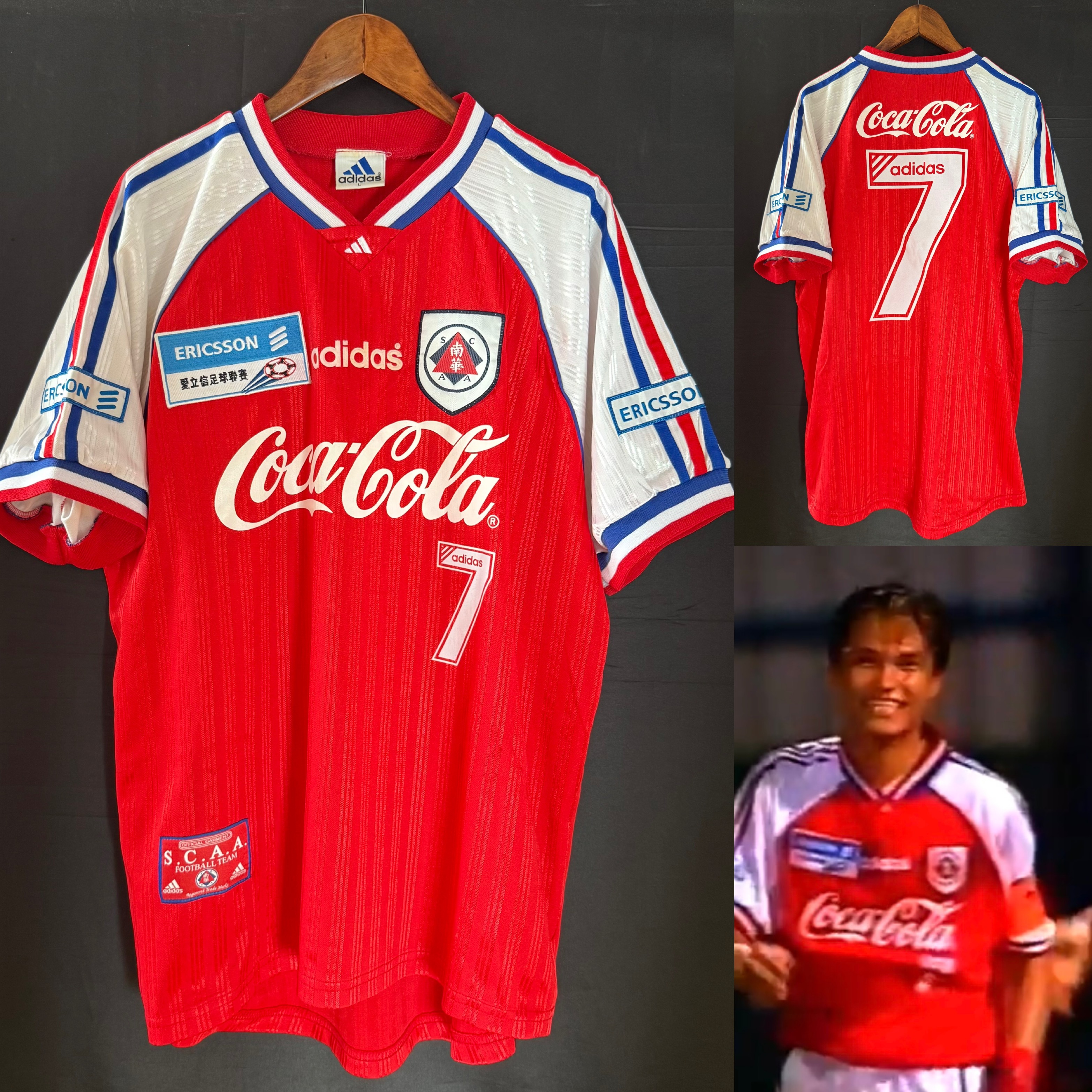 South China Football Team 1997-1998 Adidas Home Shirt #7