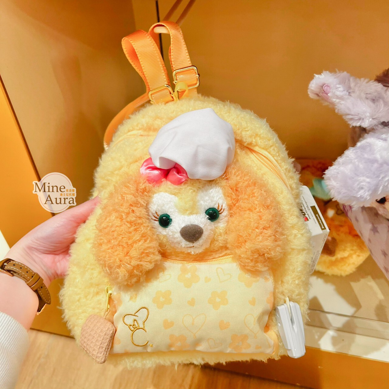 可琦安 餅乾 CookieAnn 絨毛 大頭造型 星星圖案 後背包 -香港迪士尼樂園