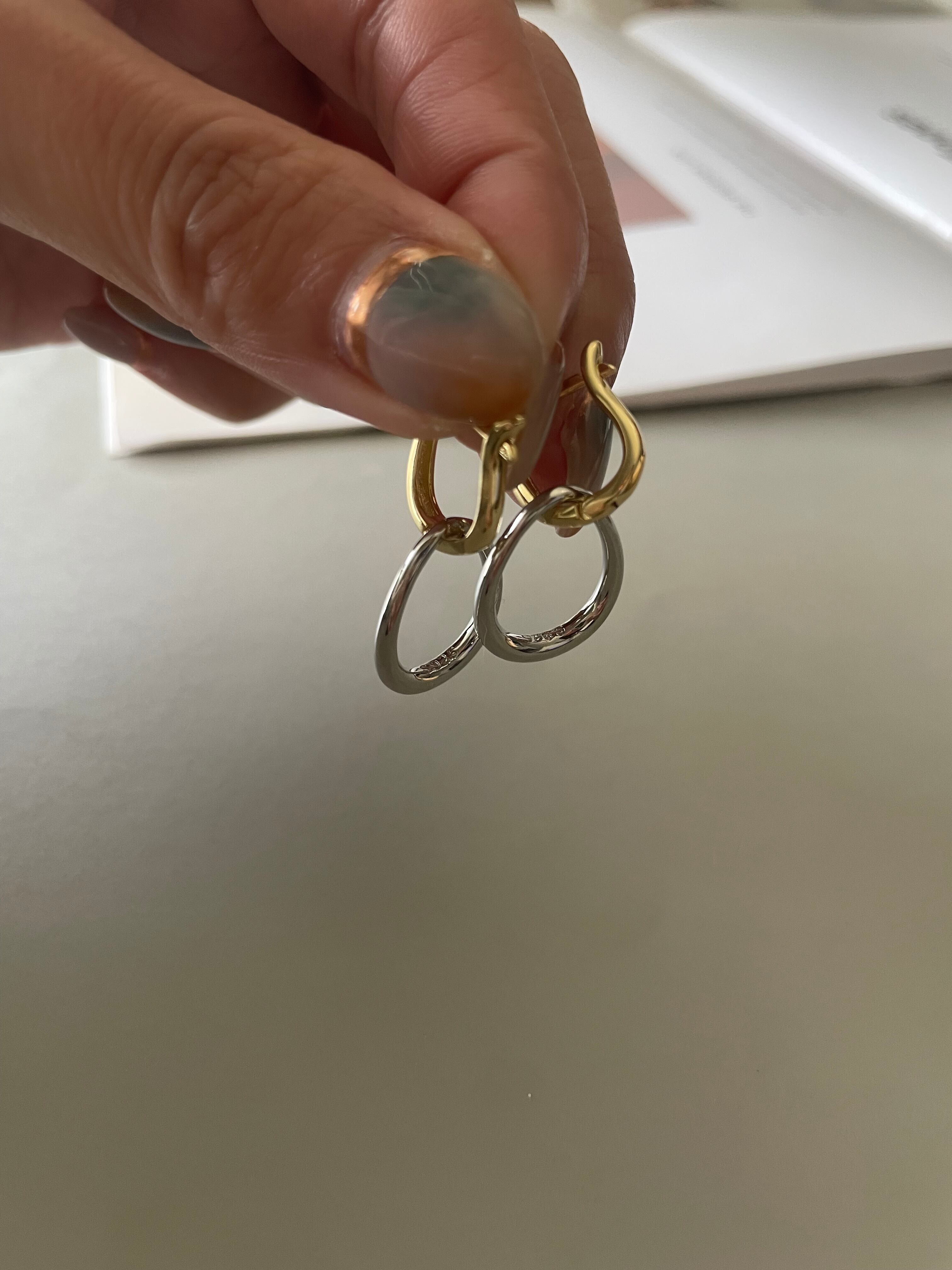 dual tone huggie pierce