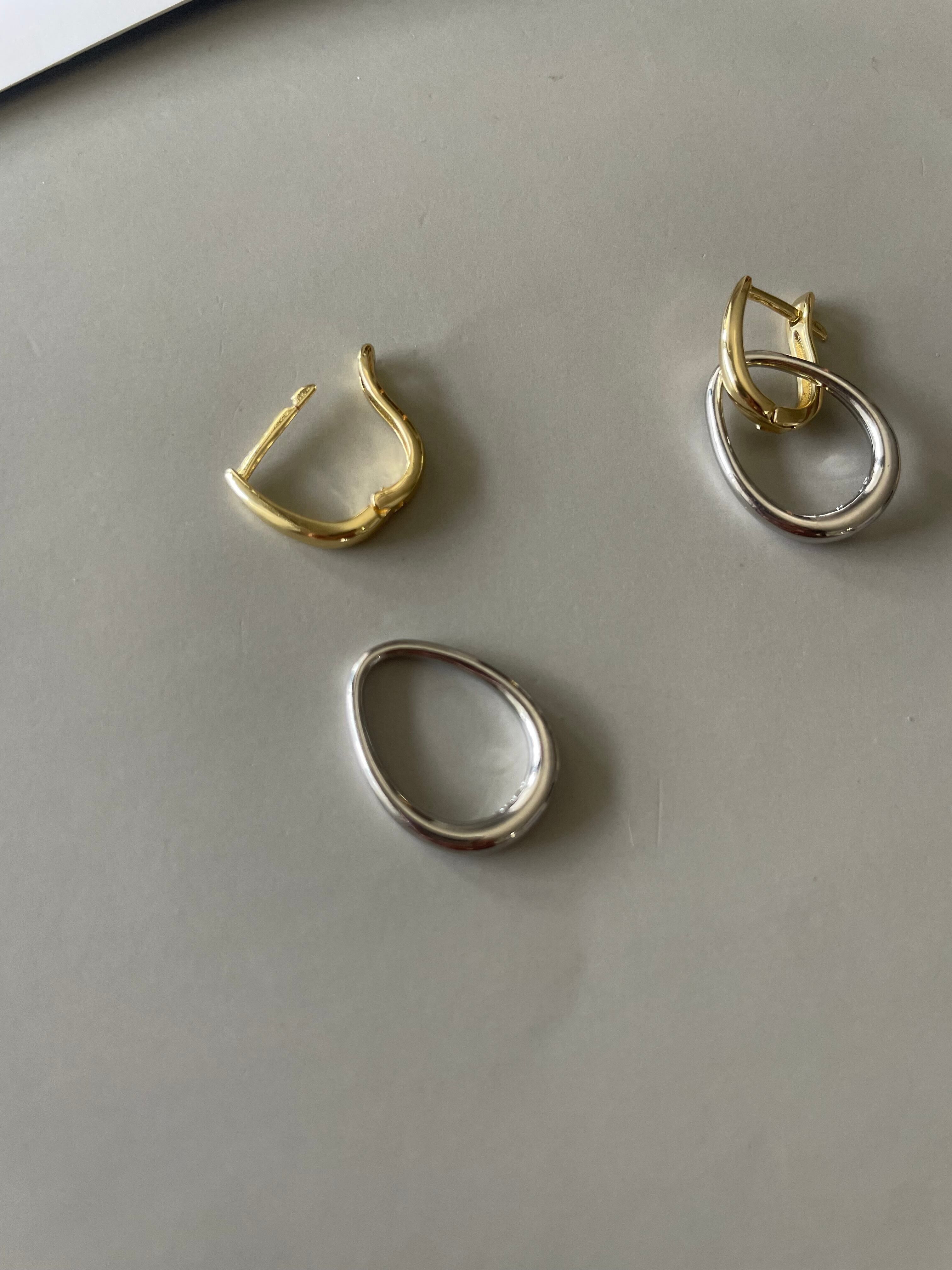 dual-tone huggie pierce