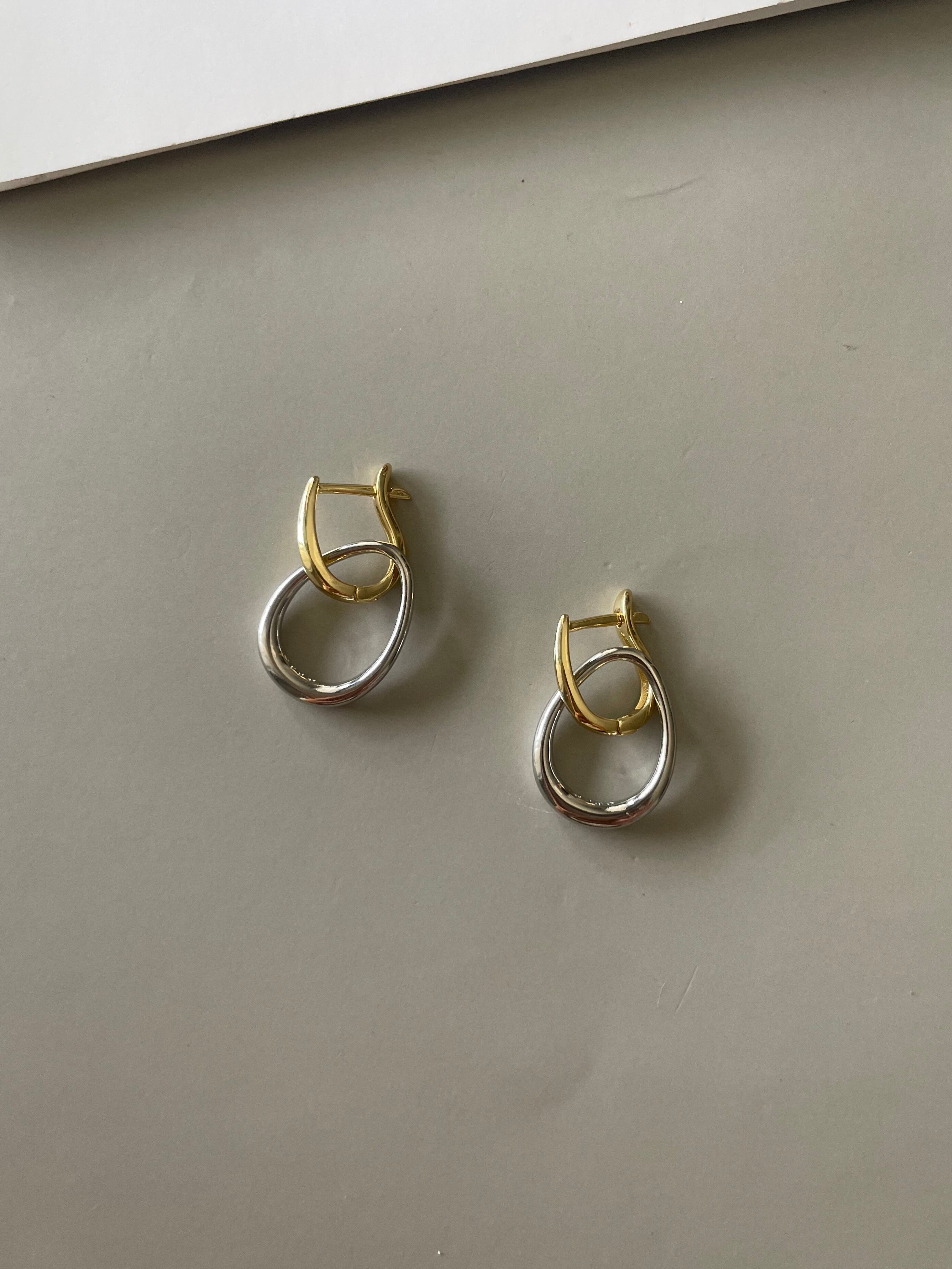 dual tone huggie pierce