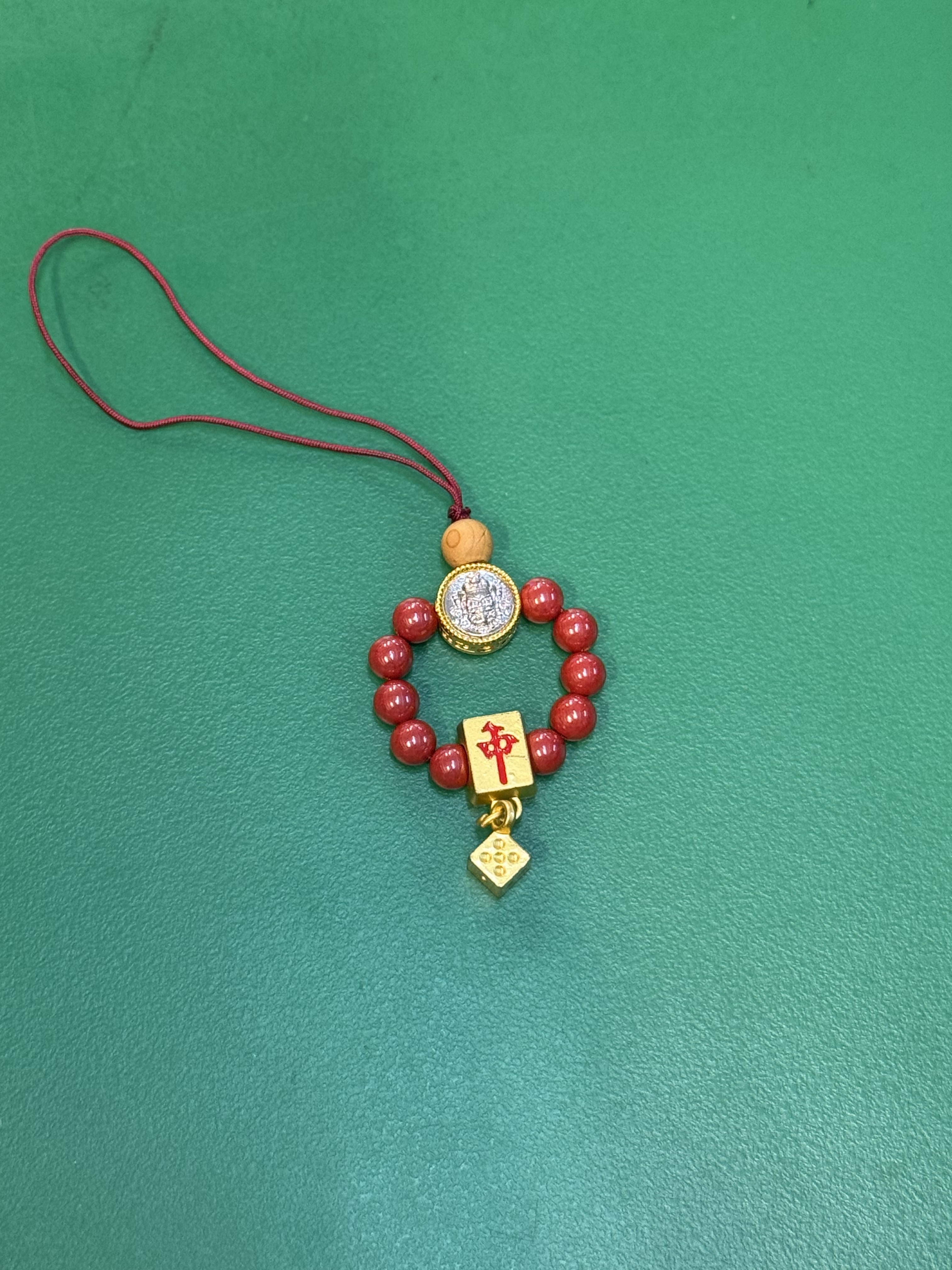 帝皇硃砂黃財神喜慶連中手機吊飾