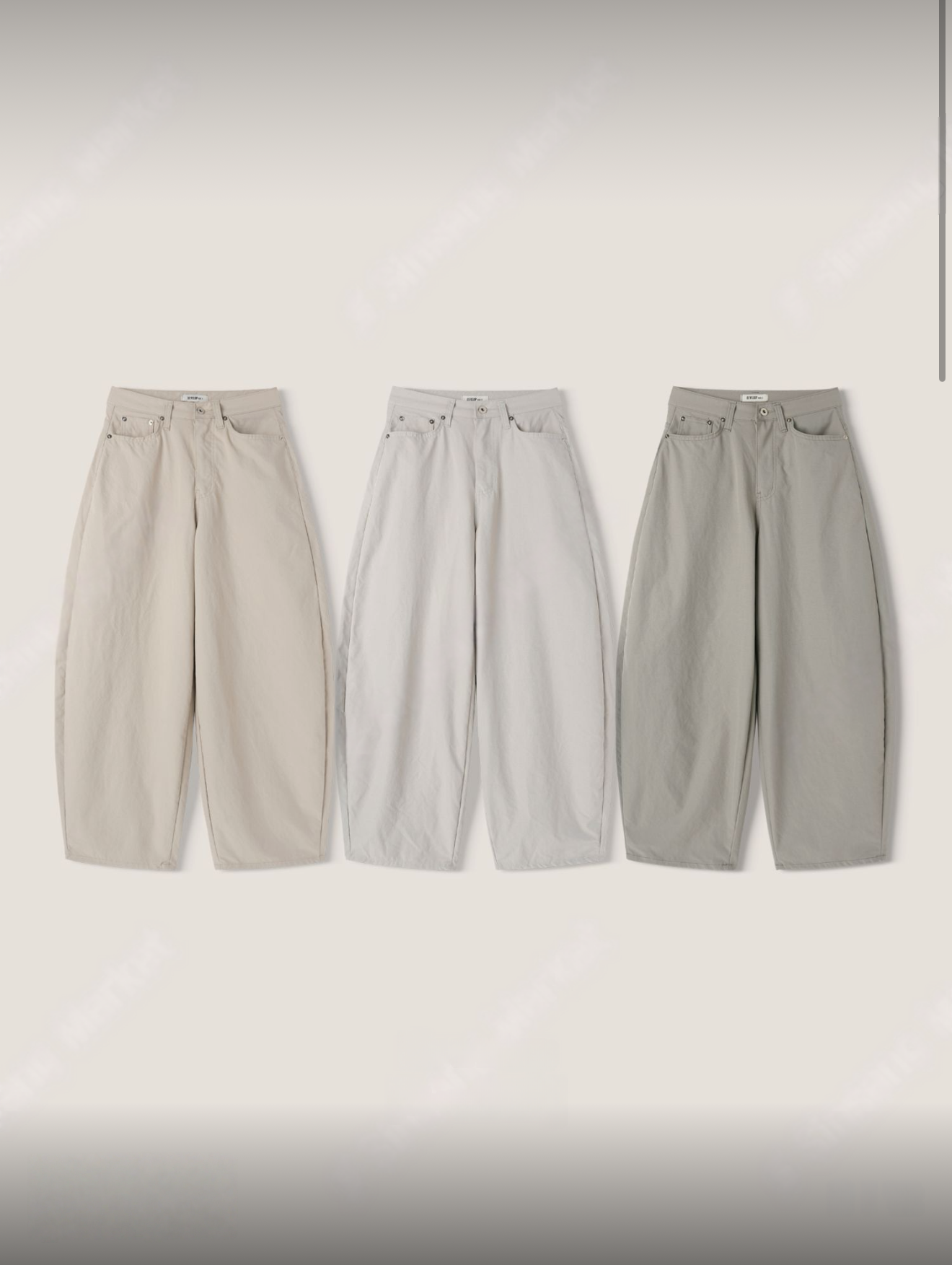 （3月韓國連線）P0230｜淡色系！基礎街頭風彎刀褲‧₊˚ ☁️⋅♡𓂃 ࣪ ִֶָ☾.