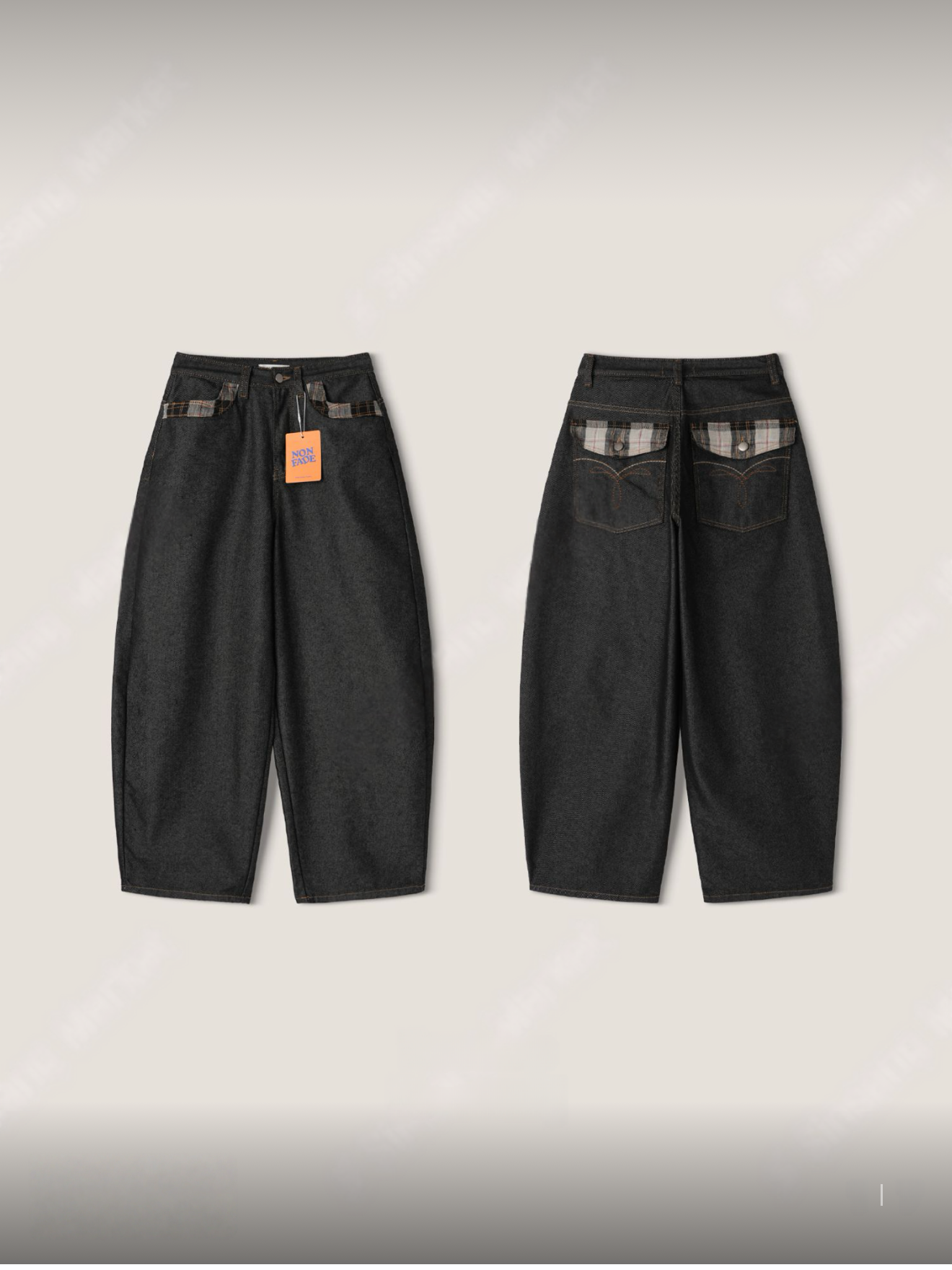 （3月韓國連線）P0231｜超高質復古格紋彎刀褲ᥫ᭡.ִֶָ𓂃