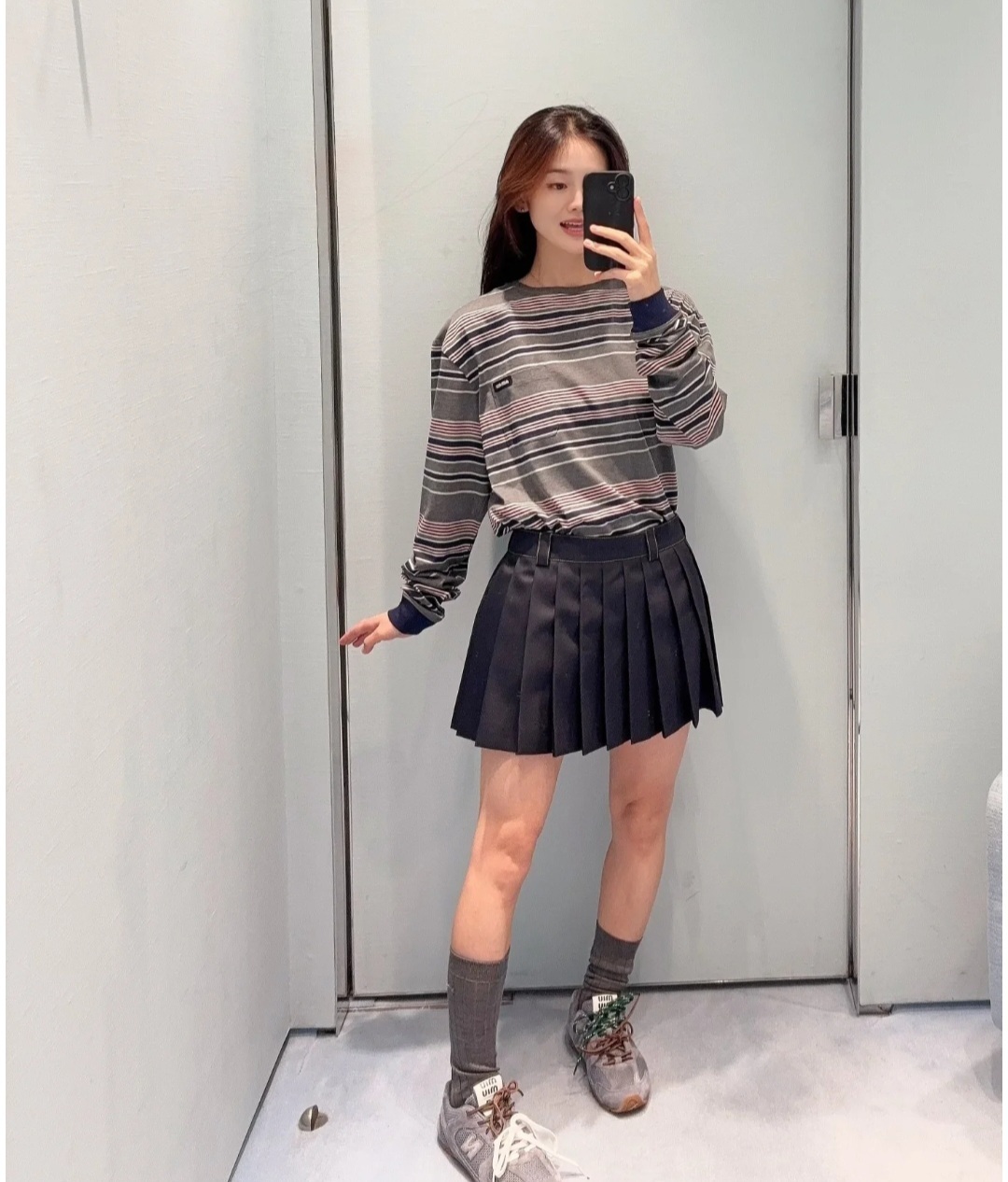 Miu Miu 灰間條 Tee