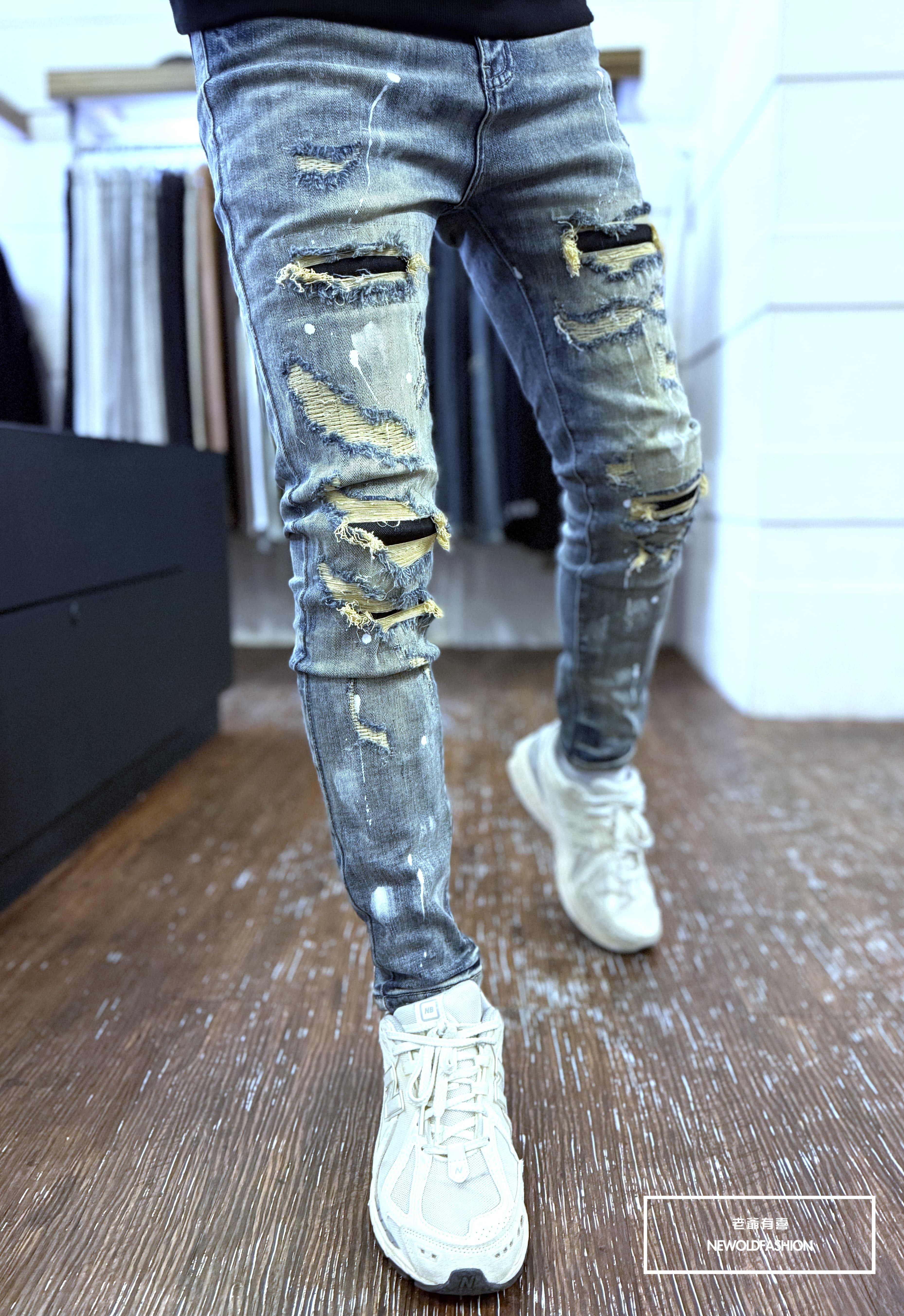 『官網限定』重磅白漆刷痕補丁小直筒(NOF25123003)