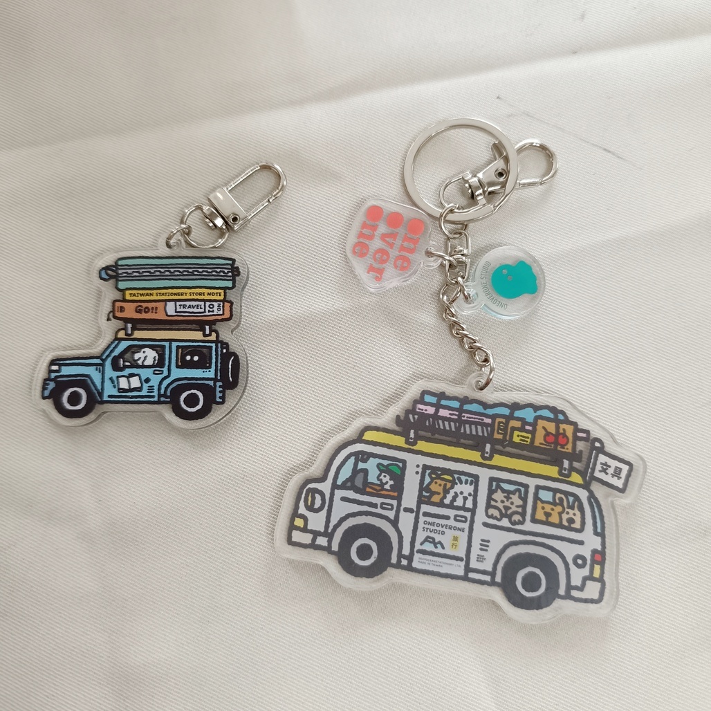 一分之一工作室．動物小車 鑰匙圈 掛飾 共2款
