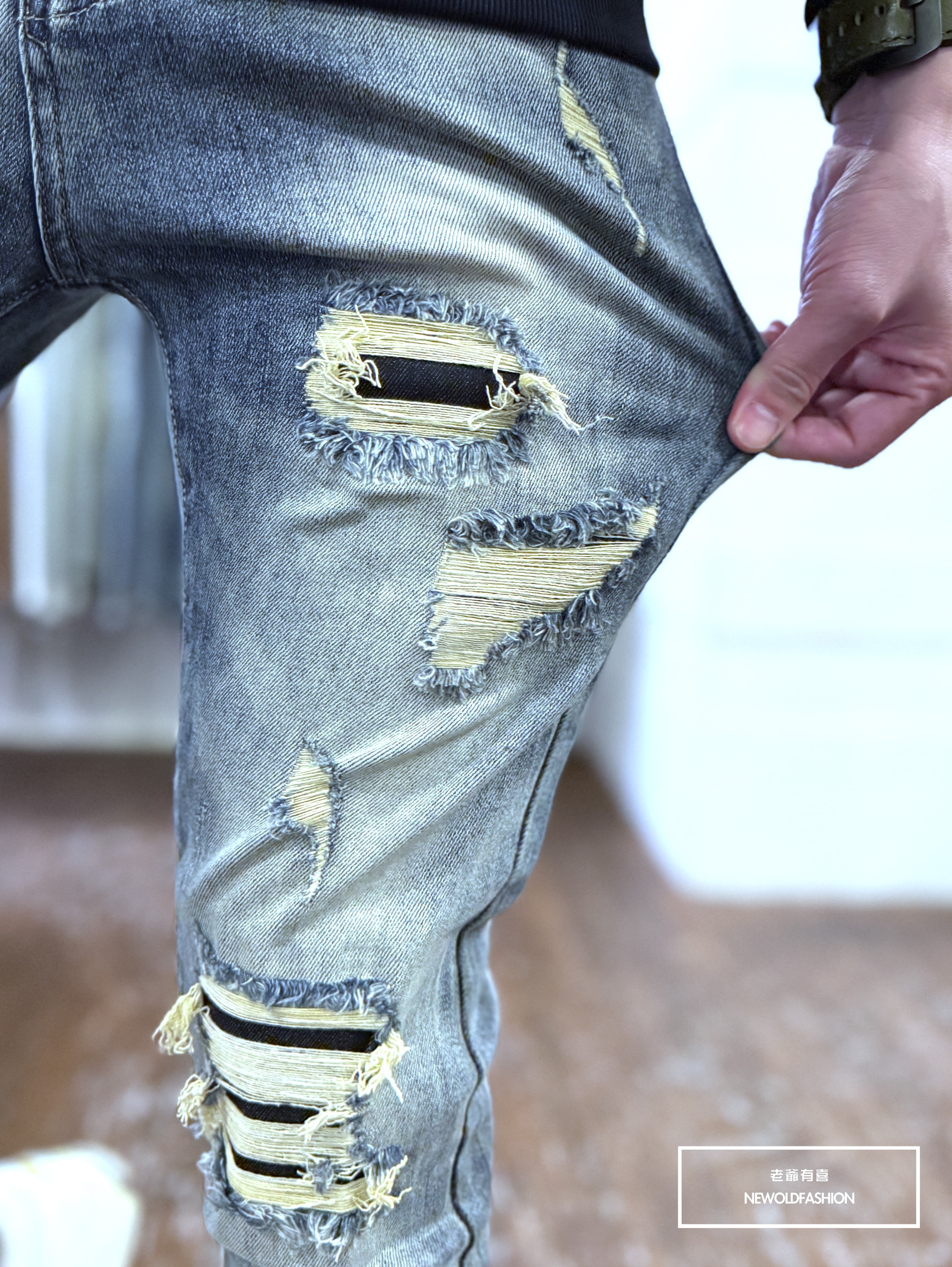 『官網限定』重磅多破壞水洗刷白小直筒(NOF25123088)