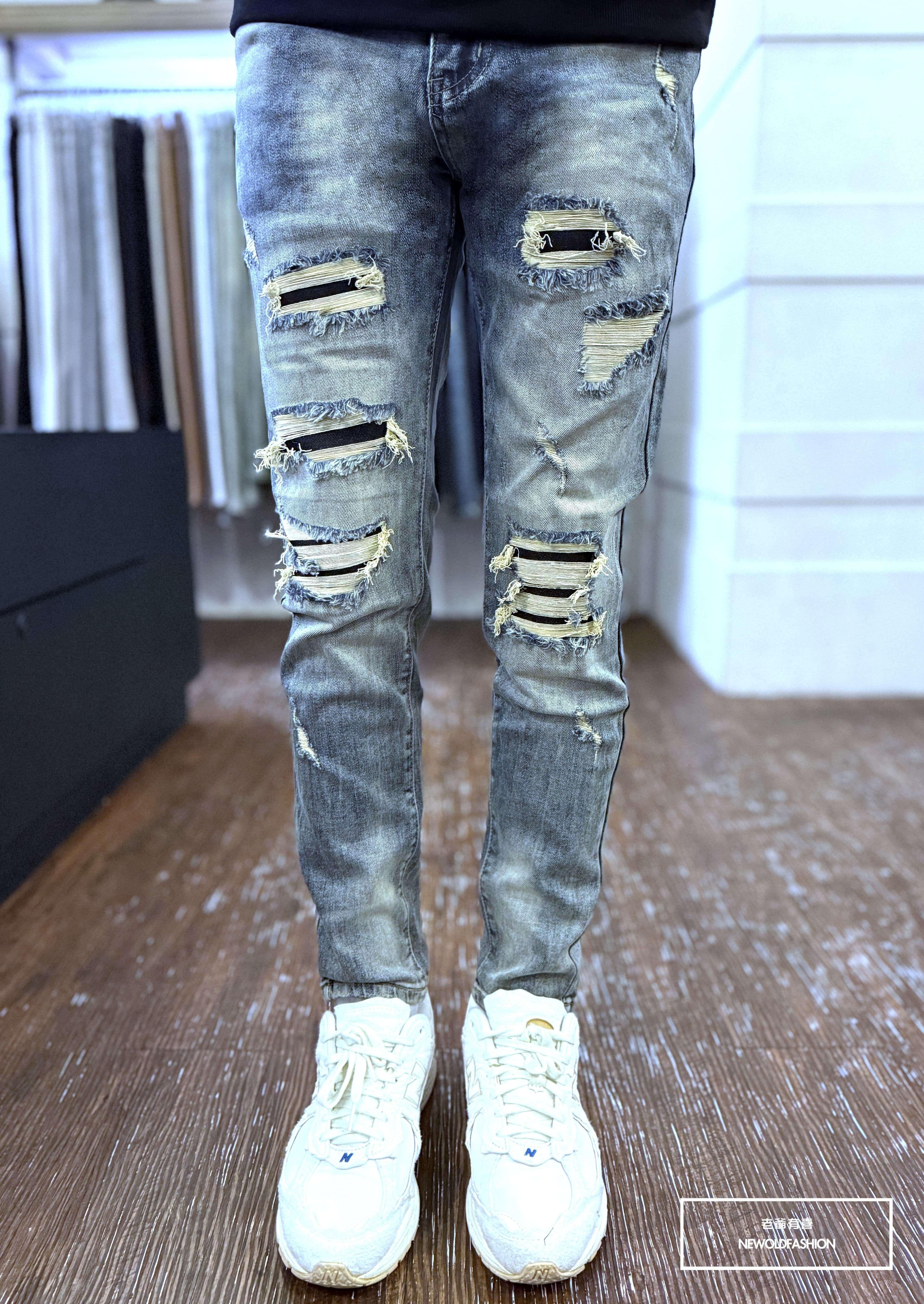 『官網限定』重磅多破壞水洗刷白小直筒(NOF25123088)