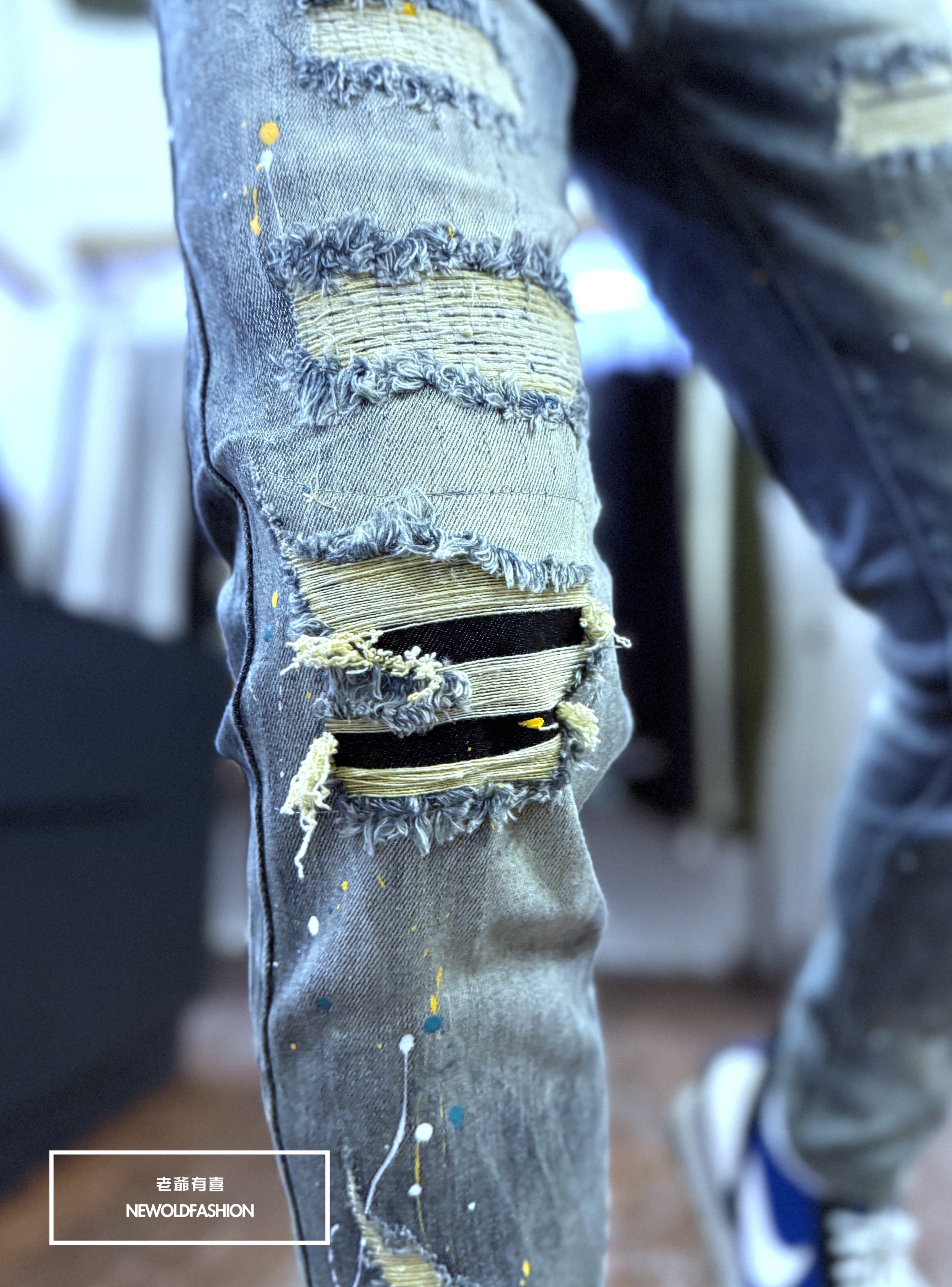 『官網限定』重磅黃綠潑漆車縫小直筒(NOF25123082)