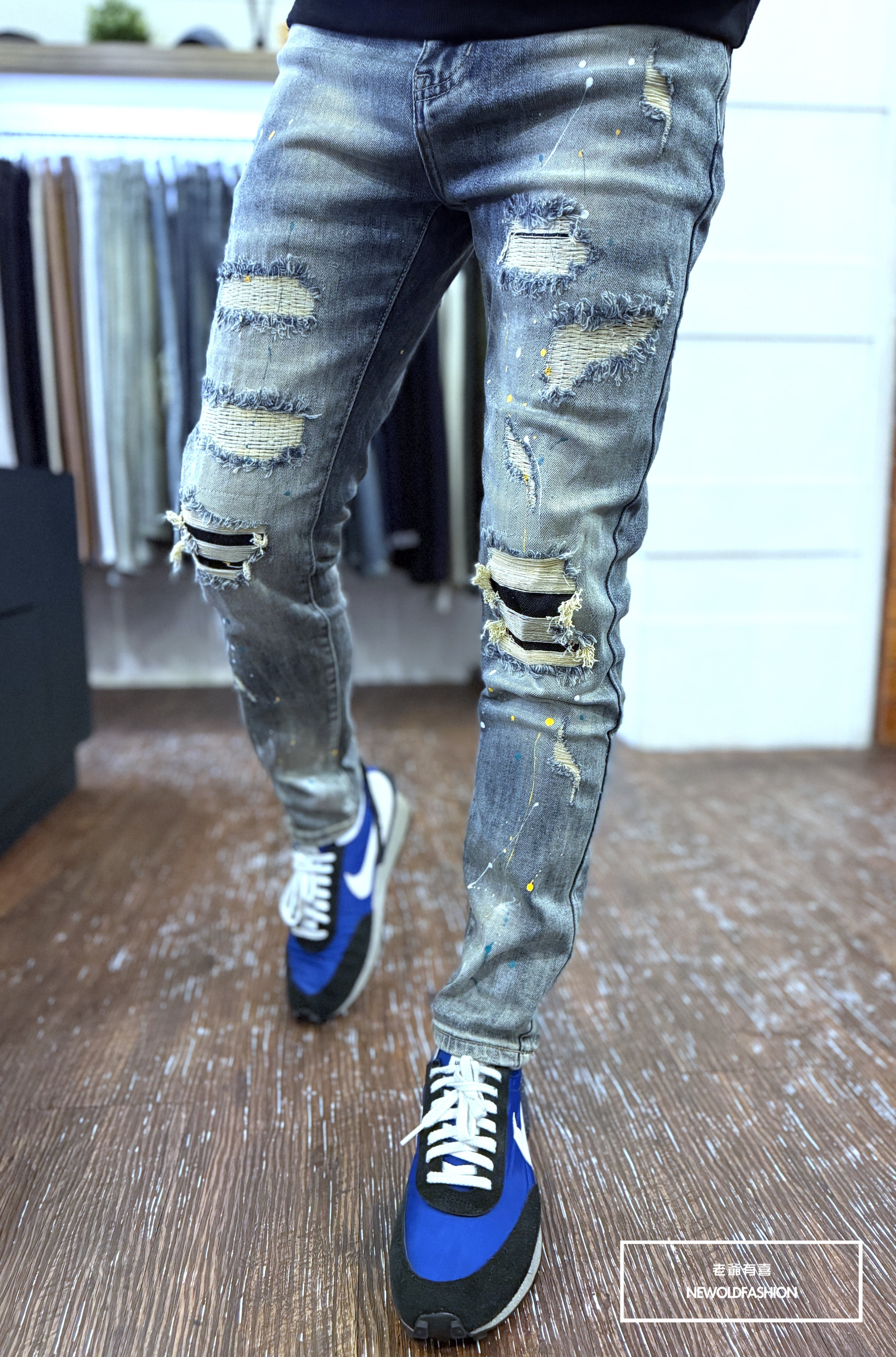 『官網限定』重磅黃綠潑漆車縫小直筒(NOF25123082)