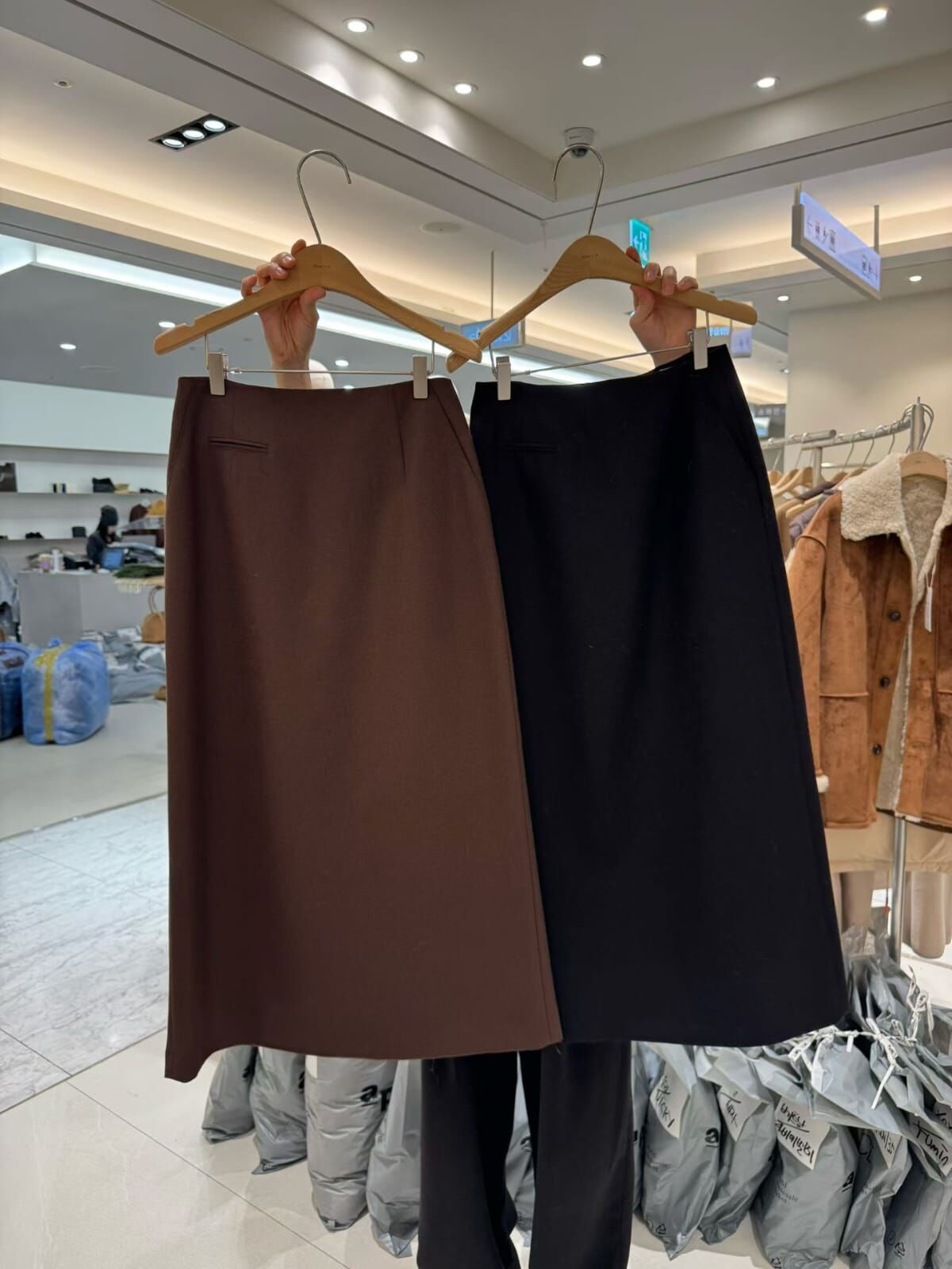 BI5445 側口袋50%羊毛長裙 *特價* (優惠碼同充值購物金不適用)