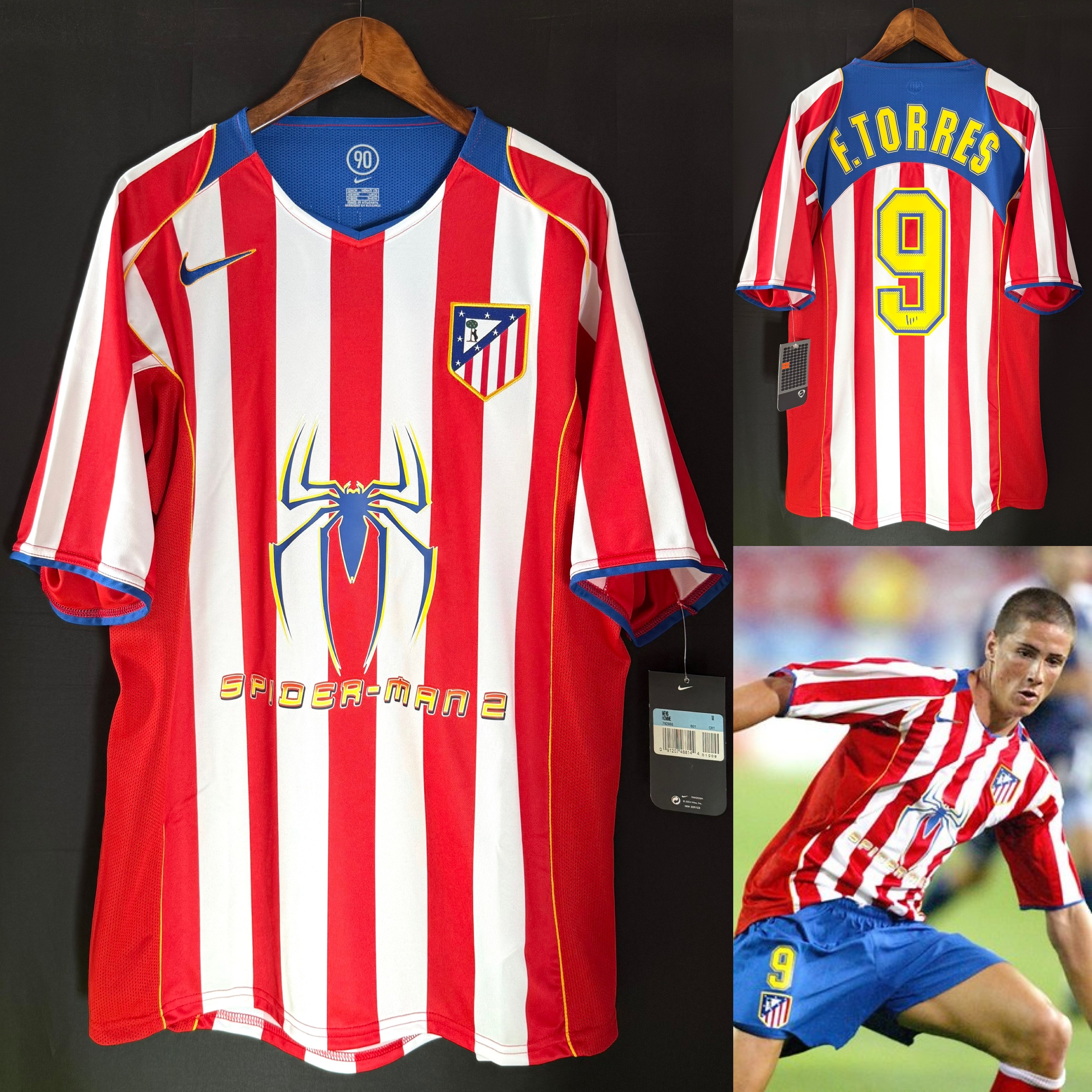 (Player Issue) Atletico Madrid 2004-2005 Nike Spiderman Home Player Issue Shirt #9 F TORRES
