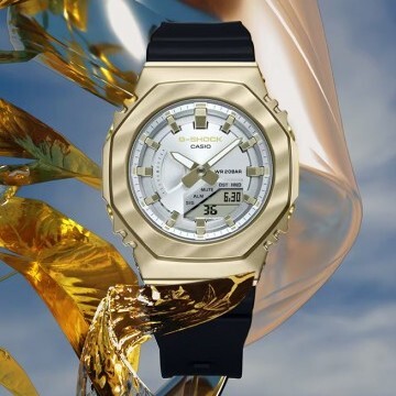 【CASIO 卡西歐】 G-SHOCK 不鏽鋼八角設計 農家橡樹 金屬錶殼搭載原創經典設計 雙顯手錶 GM-S2100BC-1A