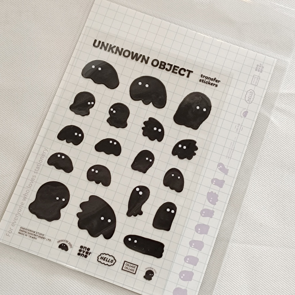 一分之一工作室．不明物體 水晶貼紙 黑色版本