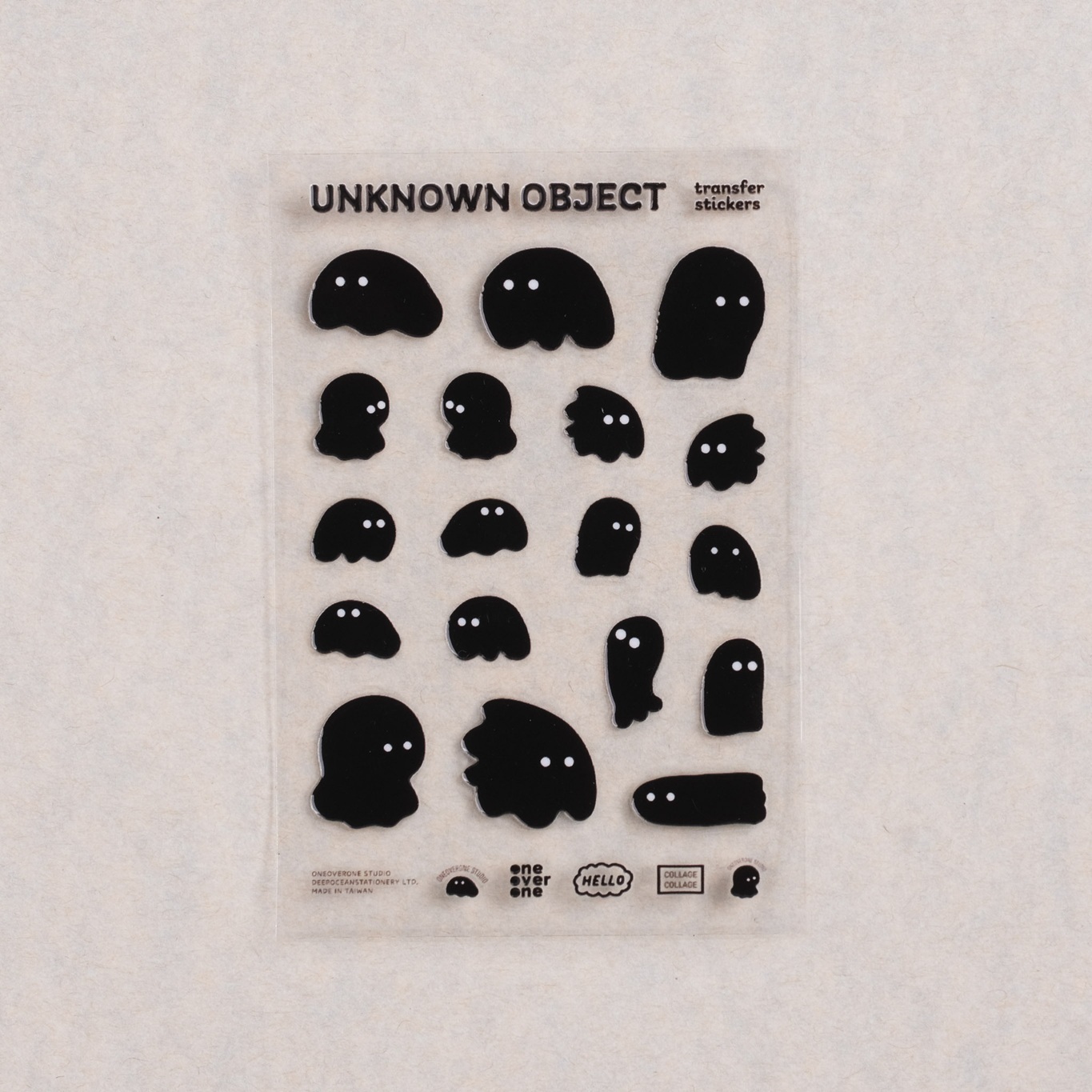 一分之一工作室．不明物體 水晶貼紙 黑色版本