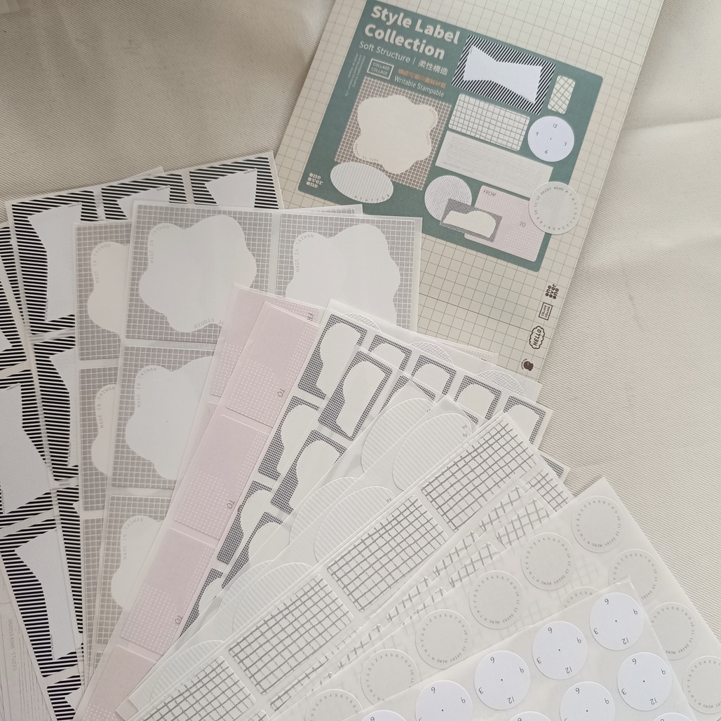 一分之一工作室．造型風格 模造貼02 柔性構造 貼紙綜合包