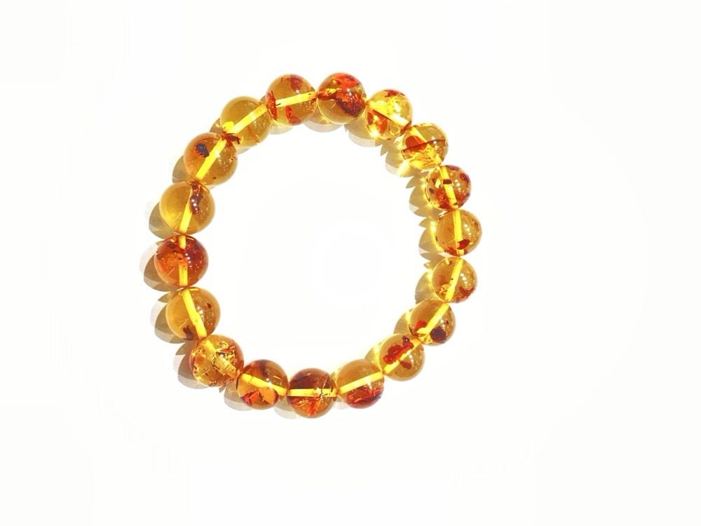0121GZ100-26琥珀-11+花珀圓珠手串（A100)