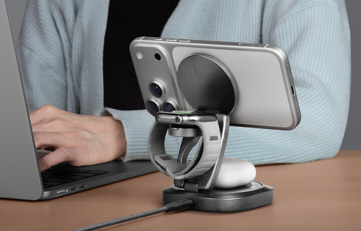 Energea AluMag Gyro 3-in-1 旋轉式 Qi2 25W 可折疊無線充電器