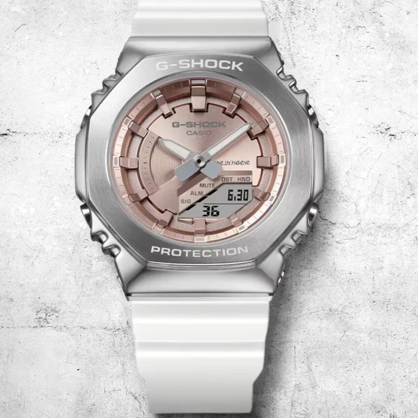 預購款【CASIO 卡西歐】 G-SHOCK 不鏽鋼八角設計 農家橡樹 金屬錶殼搭載原創經典設計 雙顯手錶 GM-S2100WS-7A