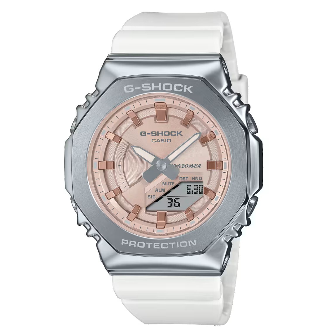 預購款【CASIO 卡西歐】 G-SHOCK 不鏽鋼八角設計 農家橡樹 金屬錶殼搭載原創經典設計 雙顯手錶 GM-S2100WS-7A