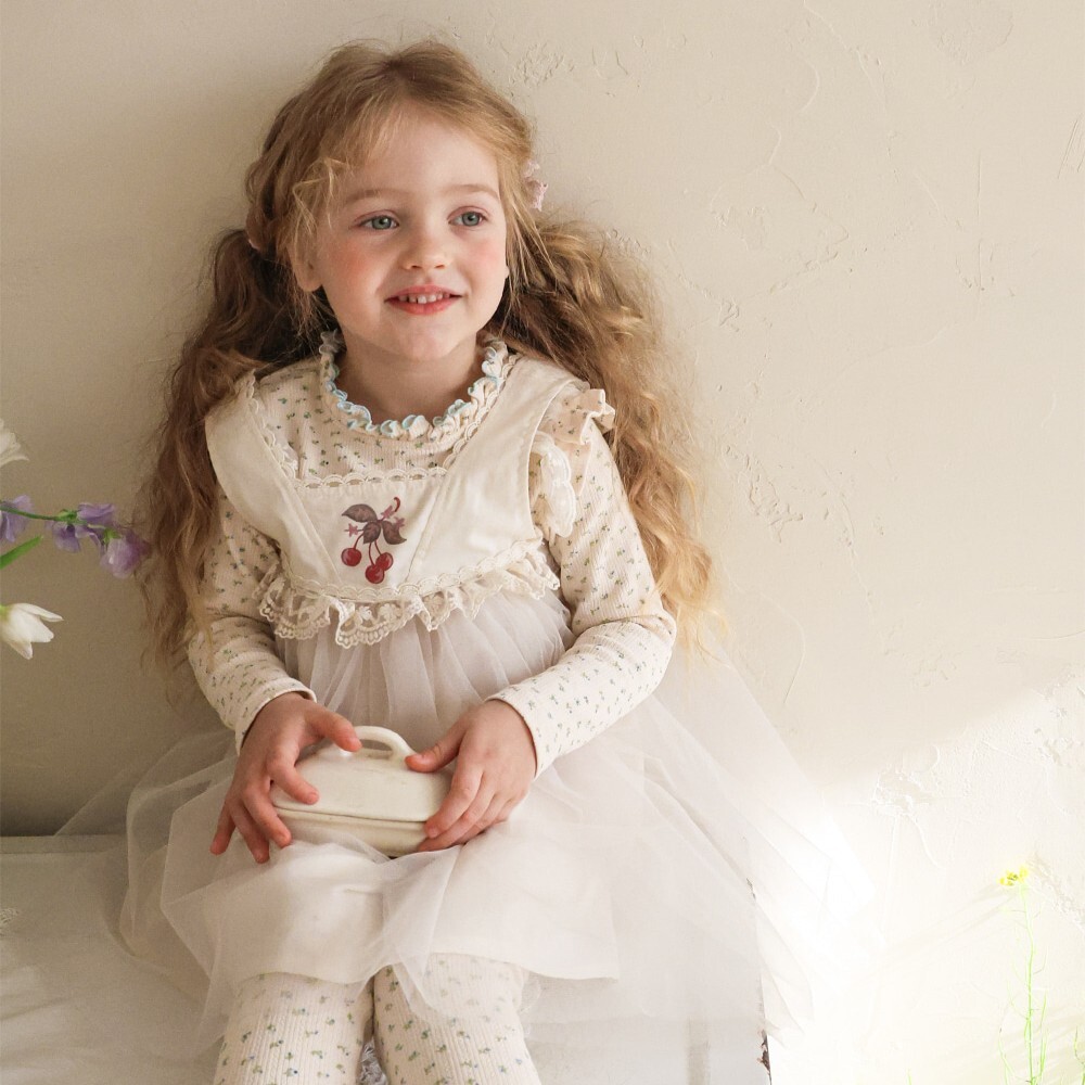 90-140 浪漫水果紗裙洋裝