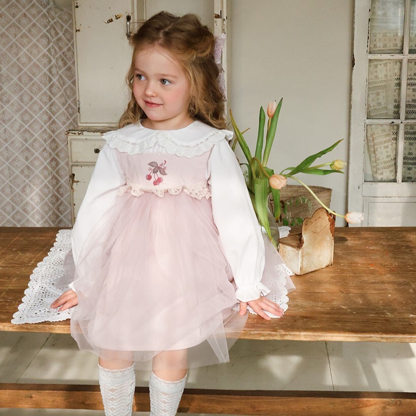 90-140 浪漫水果紗裙洋裝