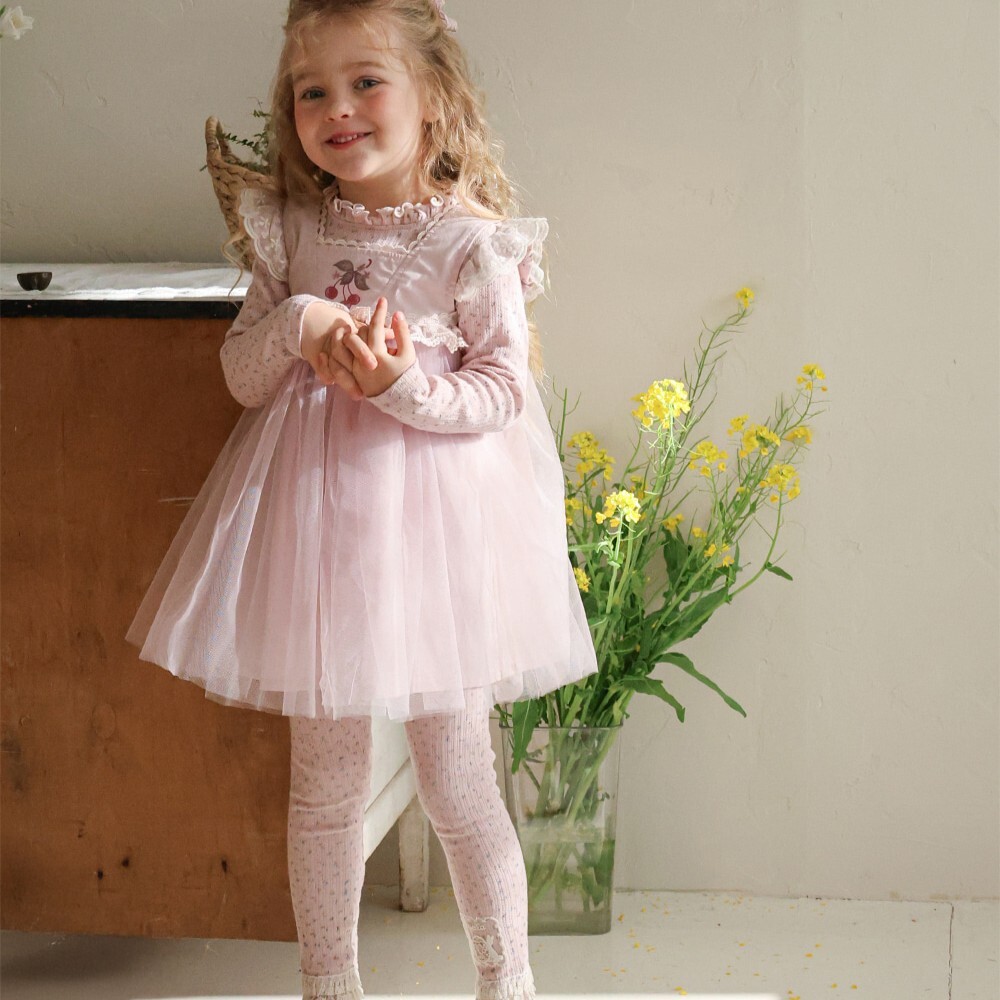 90-140 浪漫水果紗裙洋裝