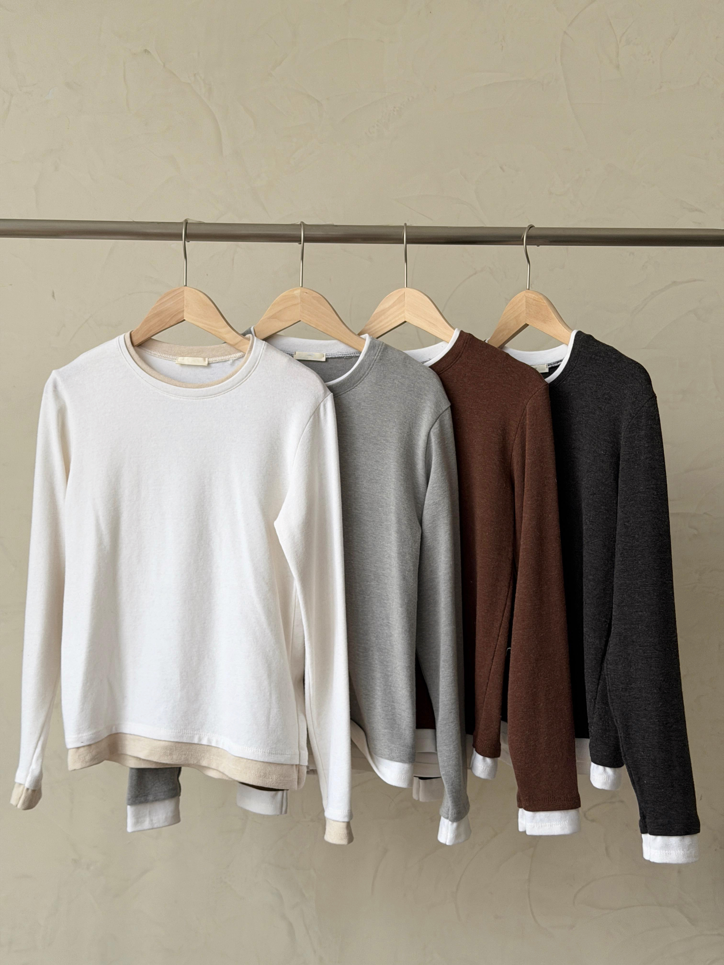 KR442 圓領拼色內搭TOP-4色