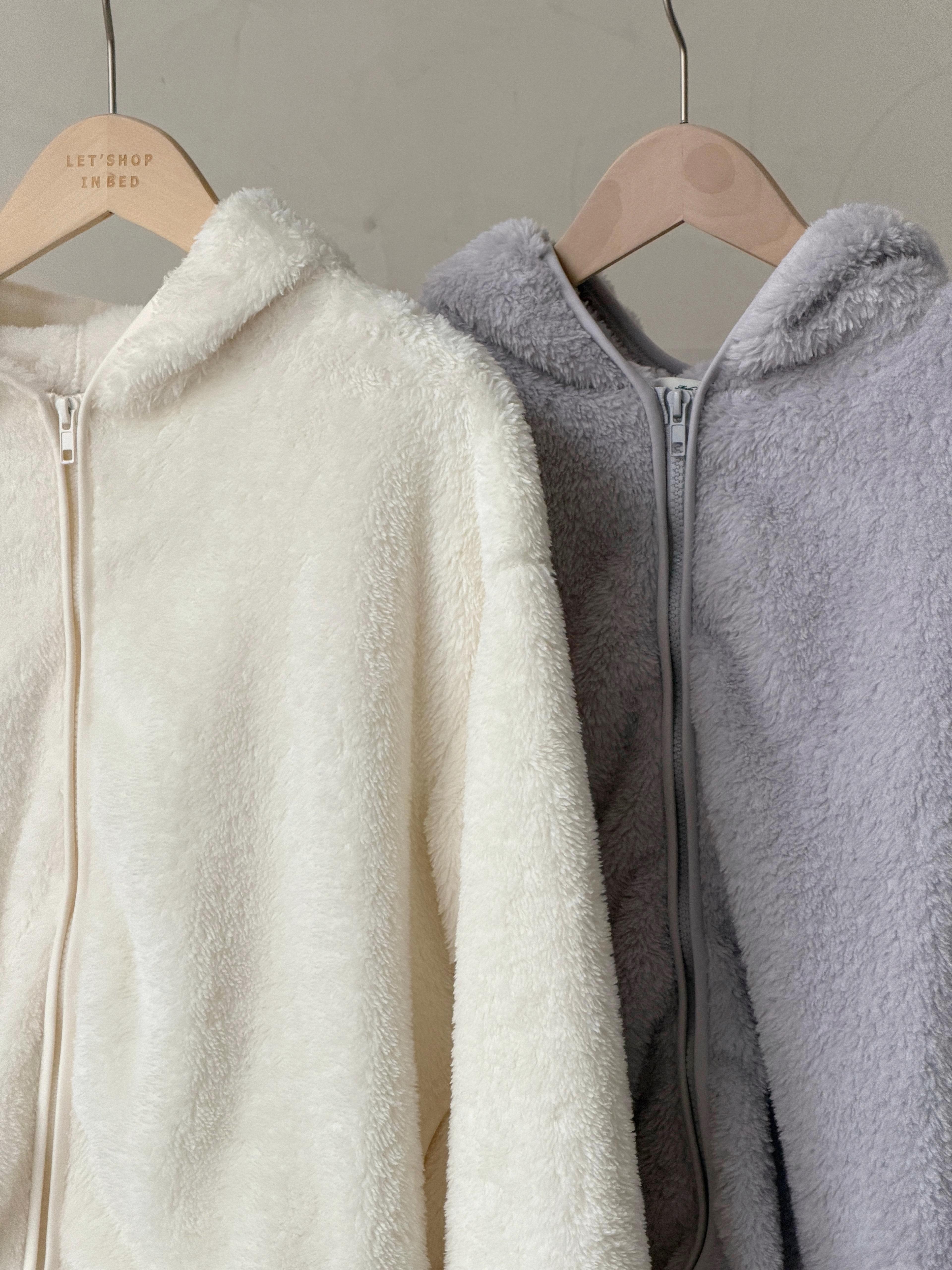 KR445 暖笠笠有帽毛毛褸-2色