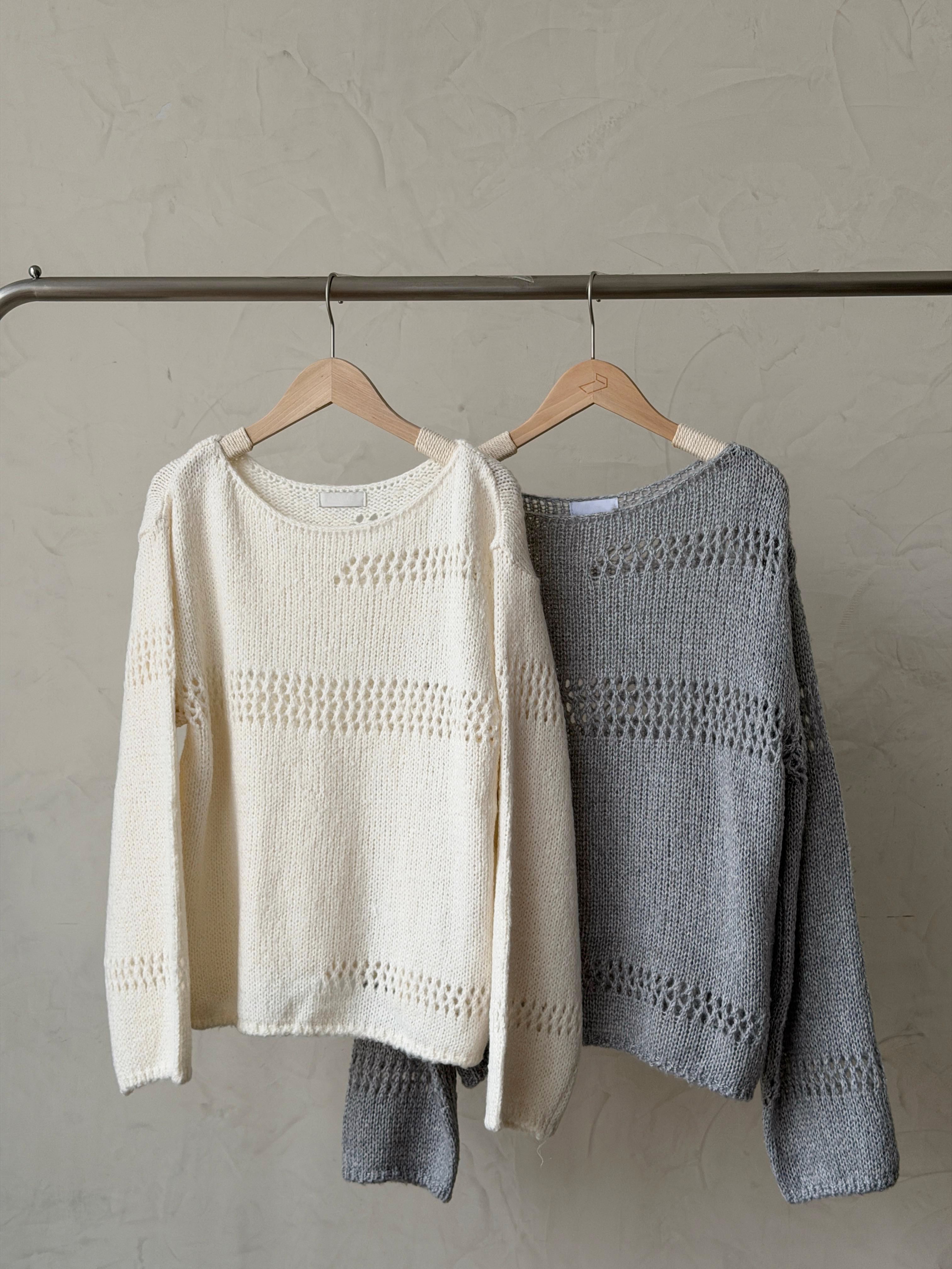 KR446 店主自留！透洞圓領冷衫-2色