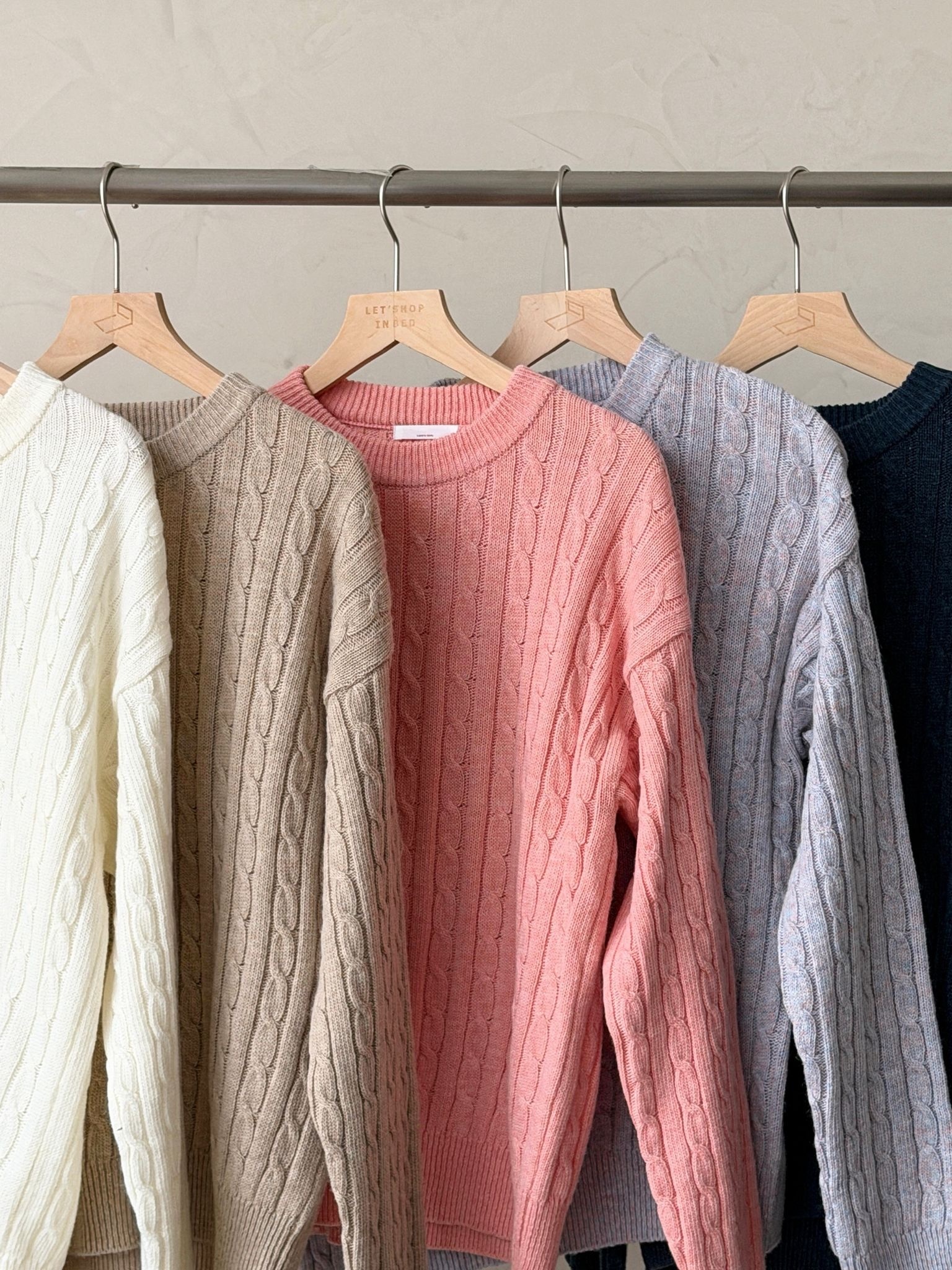 KR447 麻花簡約圓領冷衫-5色