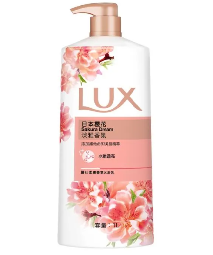 LUX麗仕日本櫻花柔膚香氣沐浴乳1000ml