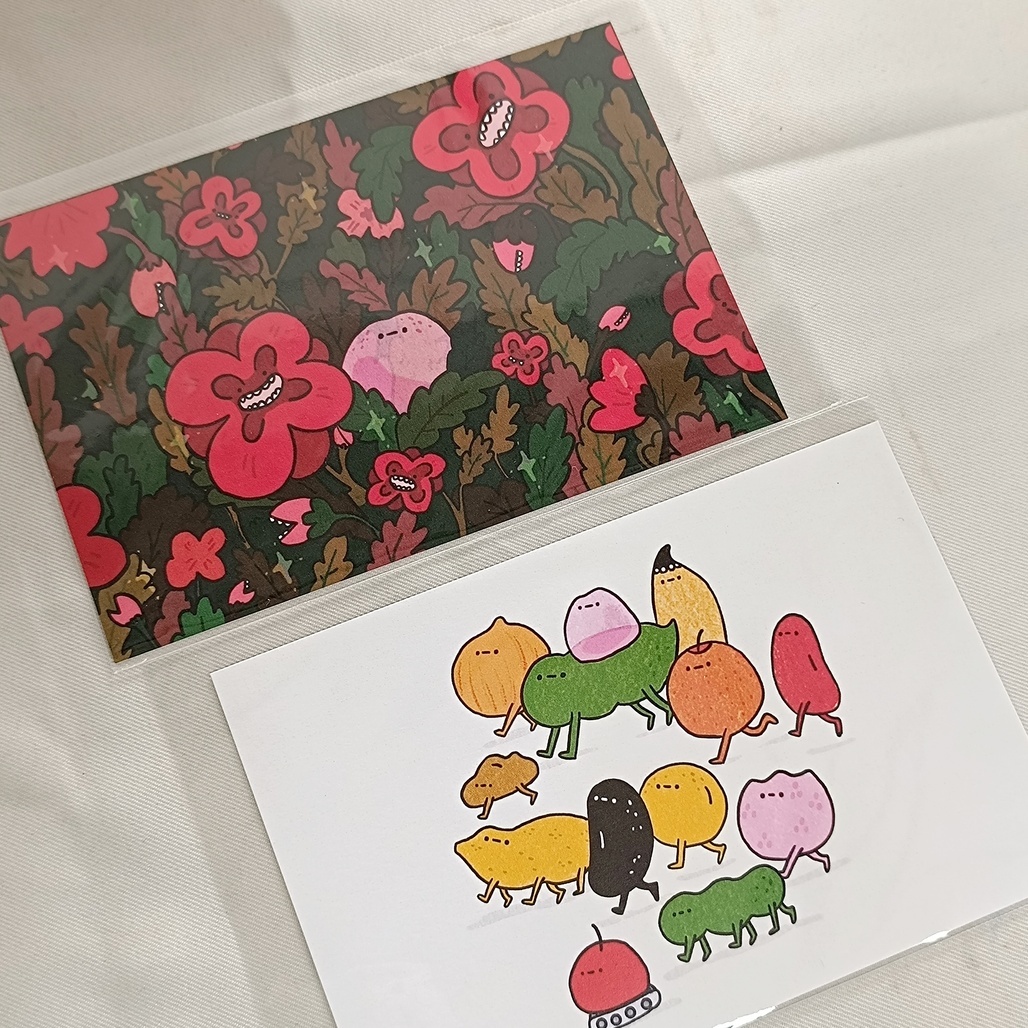 軟爛怪物．喀嚓喀嚓花/奔跑豆豆 明信片