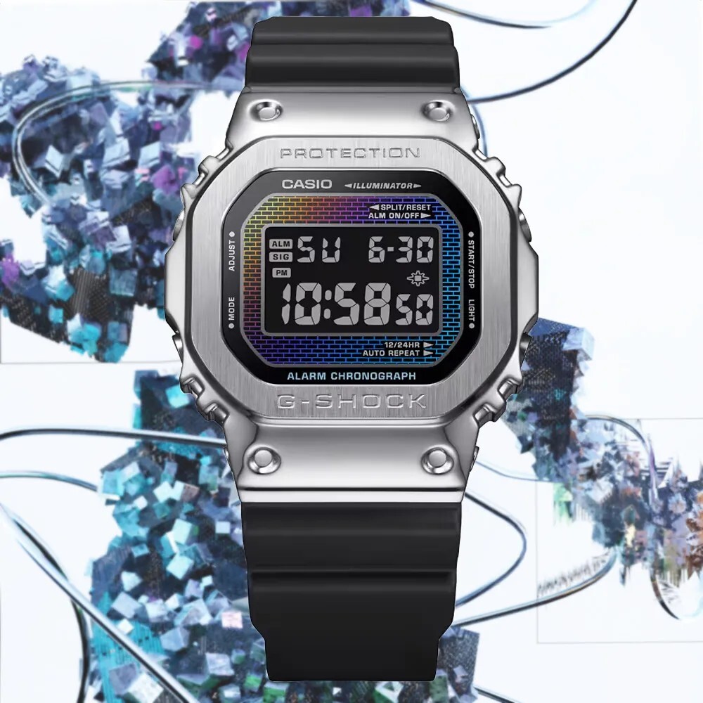 預購款【CASIO 卡西歐】 G-SHOCK 不鏽鋼設計 金屬錶殼搭載原創經典設計 耐衝擊手錶 GM-5600SG-9
