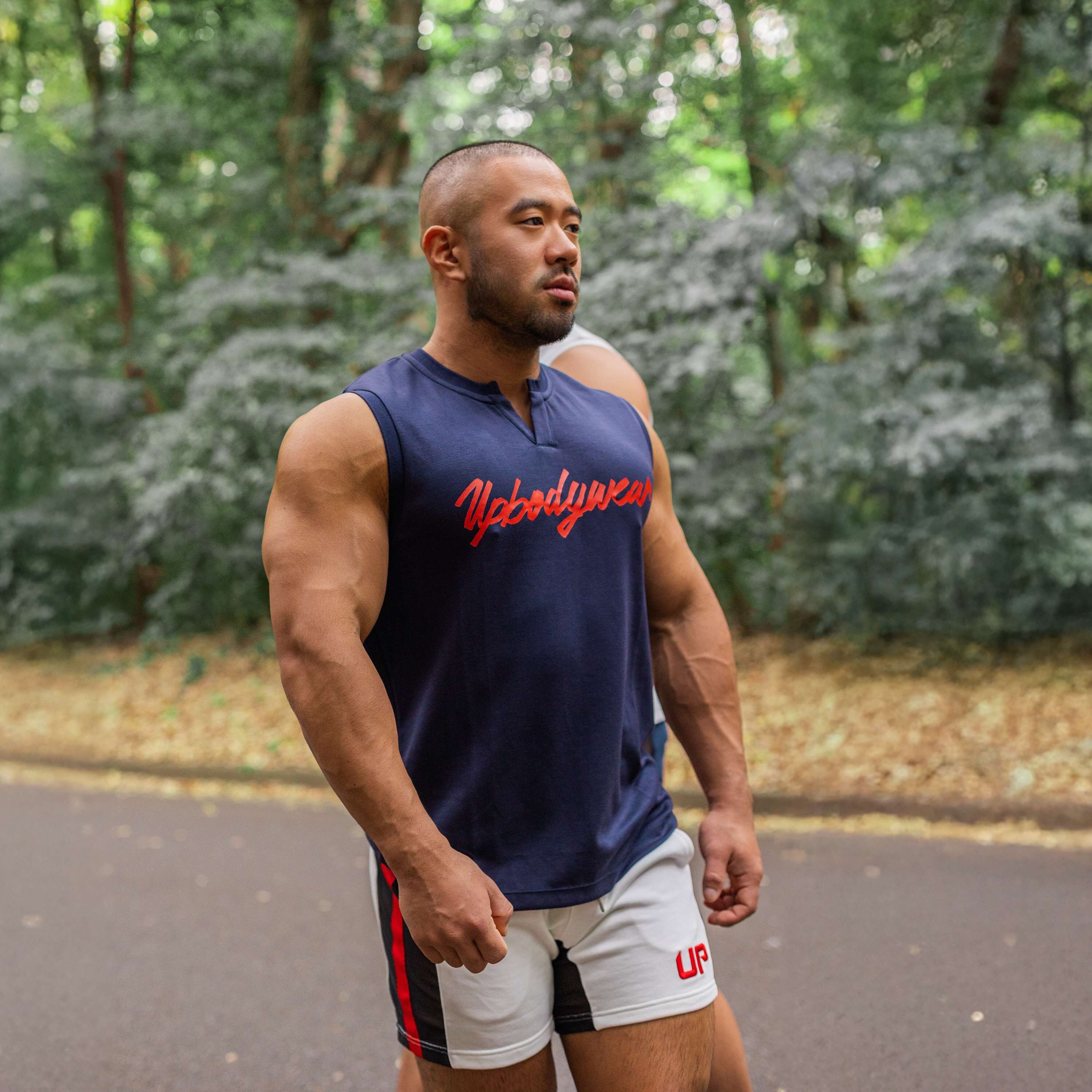 2026 全新色系 - UP For Fun Cross 透視棉短褲 米白/鮮紅