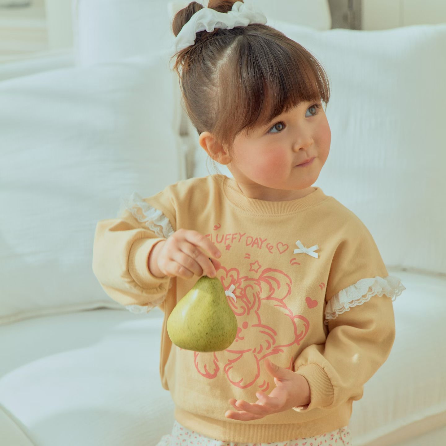 KR 1st blue Q版LACE邊長袖上衣 | 2色