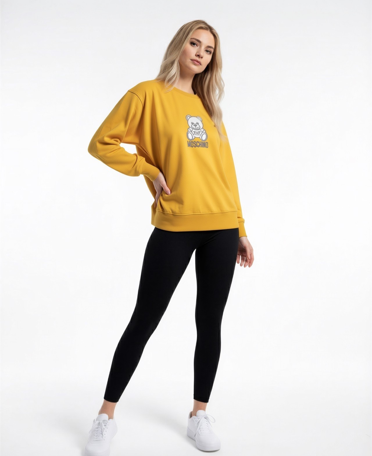 MOSCHINO KIDS 刺繡熊仔 圓領衛衣