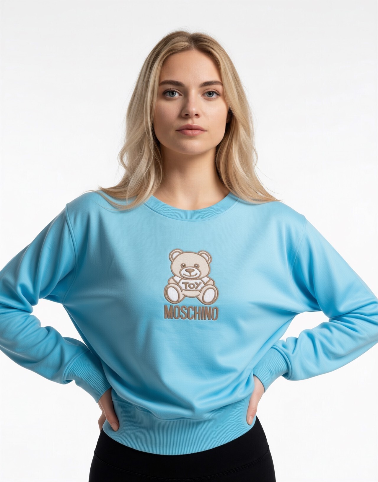 MOSCHINO KIDS 刺繡熊仔 圓領衛衣