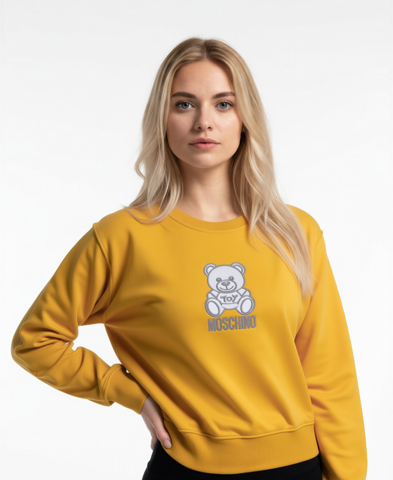 MOSCHINO KIDS 刺繡熊仔 圓領衛衣